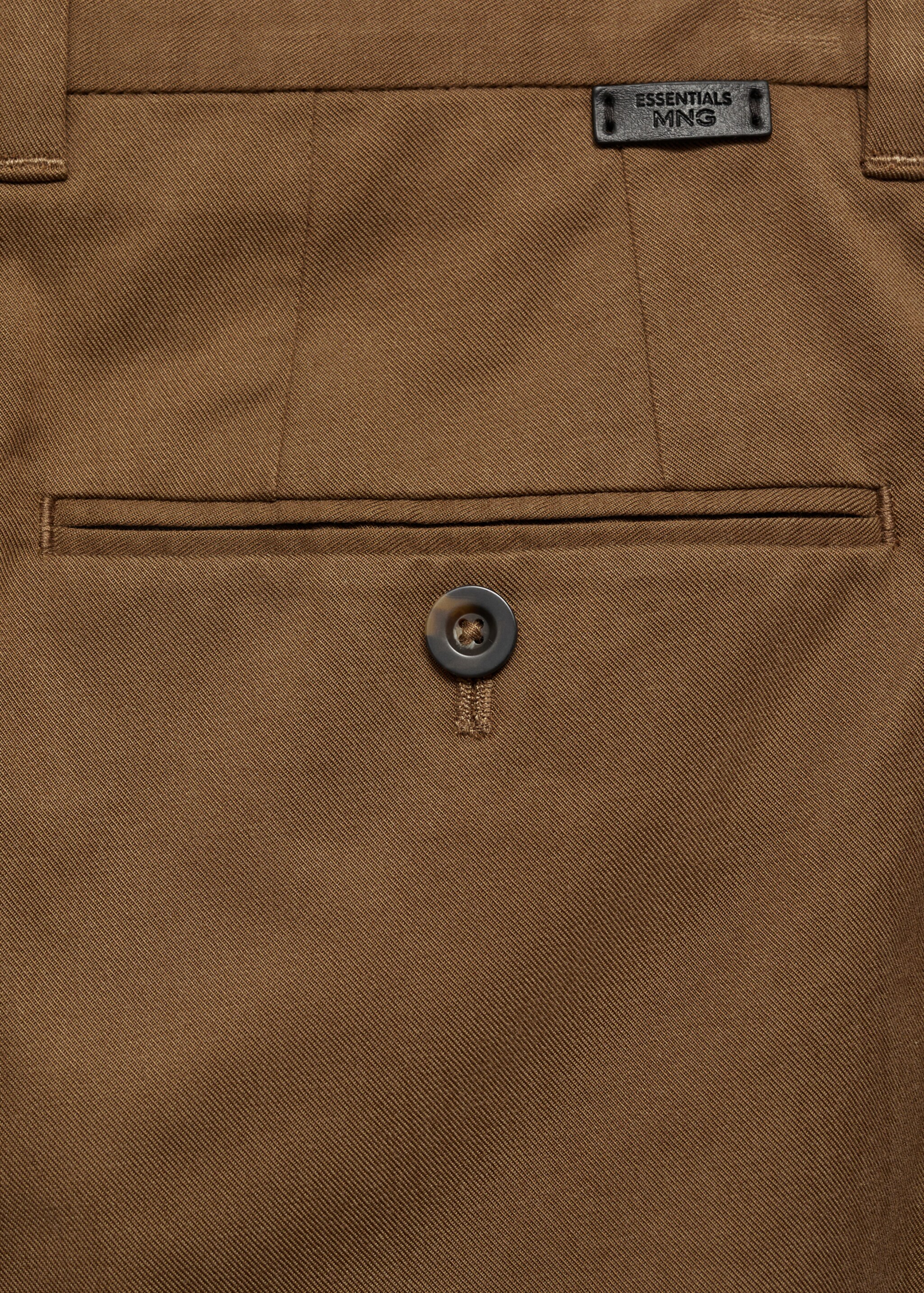 Regular-fit cotton trousers - Details of the article 8, Brown. Ref: 87020252-00.