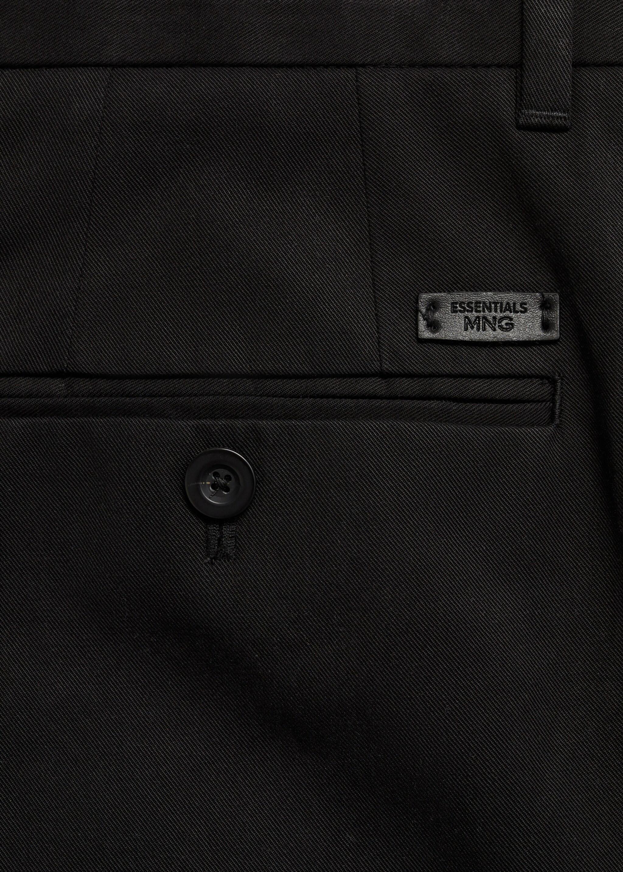 Regular-fit cotton trousers - Details of the article 0, Black. Ref: 87020252-00.