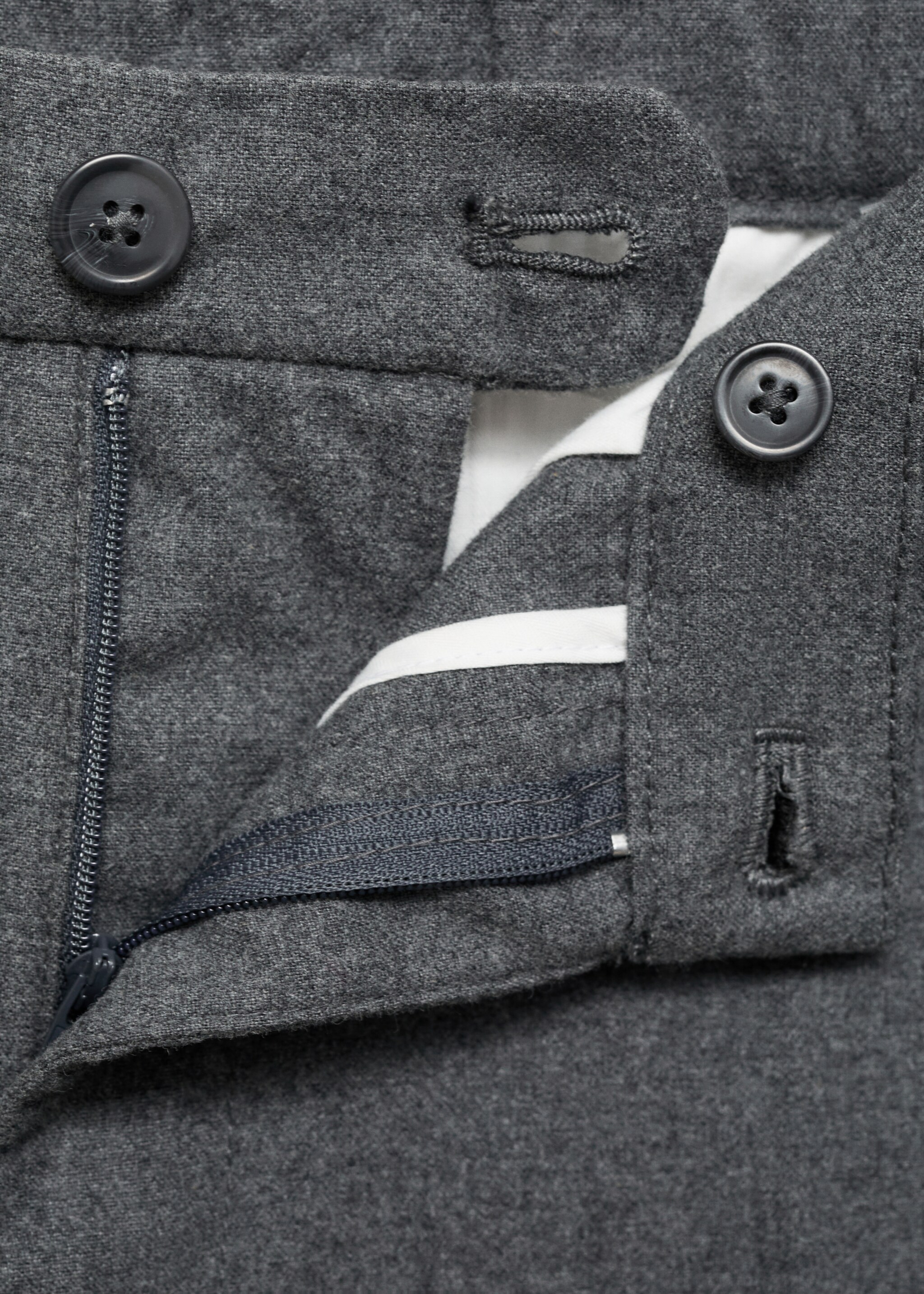 Flanelová kalhoty regular fit - Detail zboží 8, Světle šedá vigore. Ref: 87020253-00.