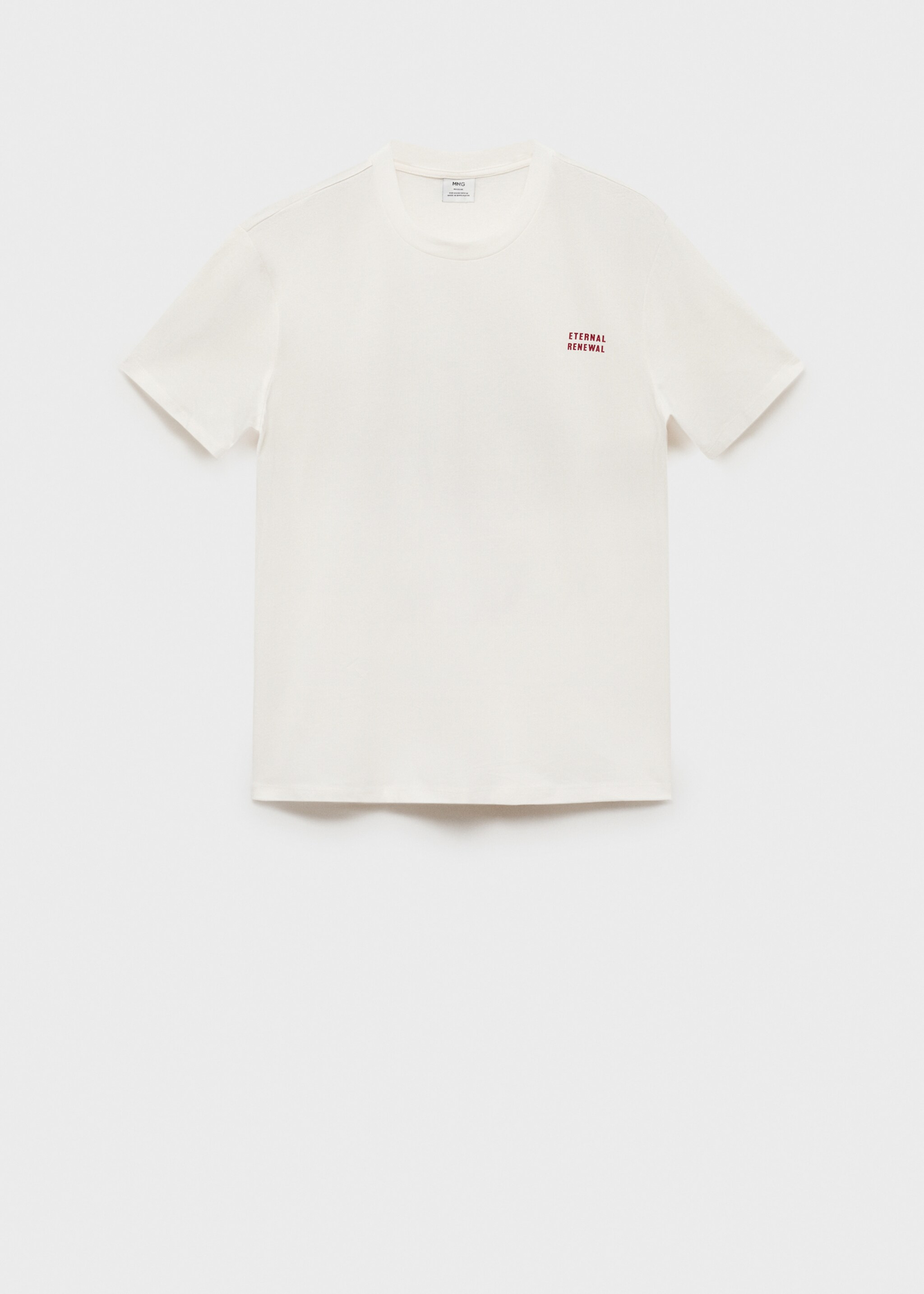 T-Shirt aus 100 % Baumwolle mit kombiniertem Print - Artikel ohne Model, Weiß. Ref: 87020255-00.