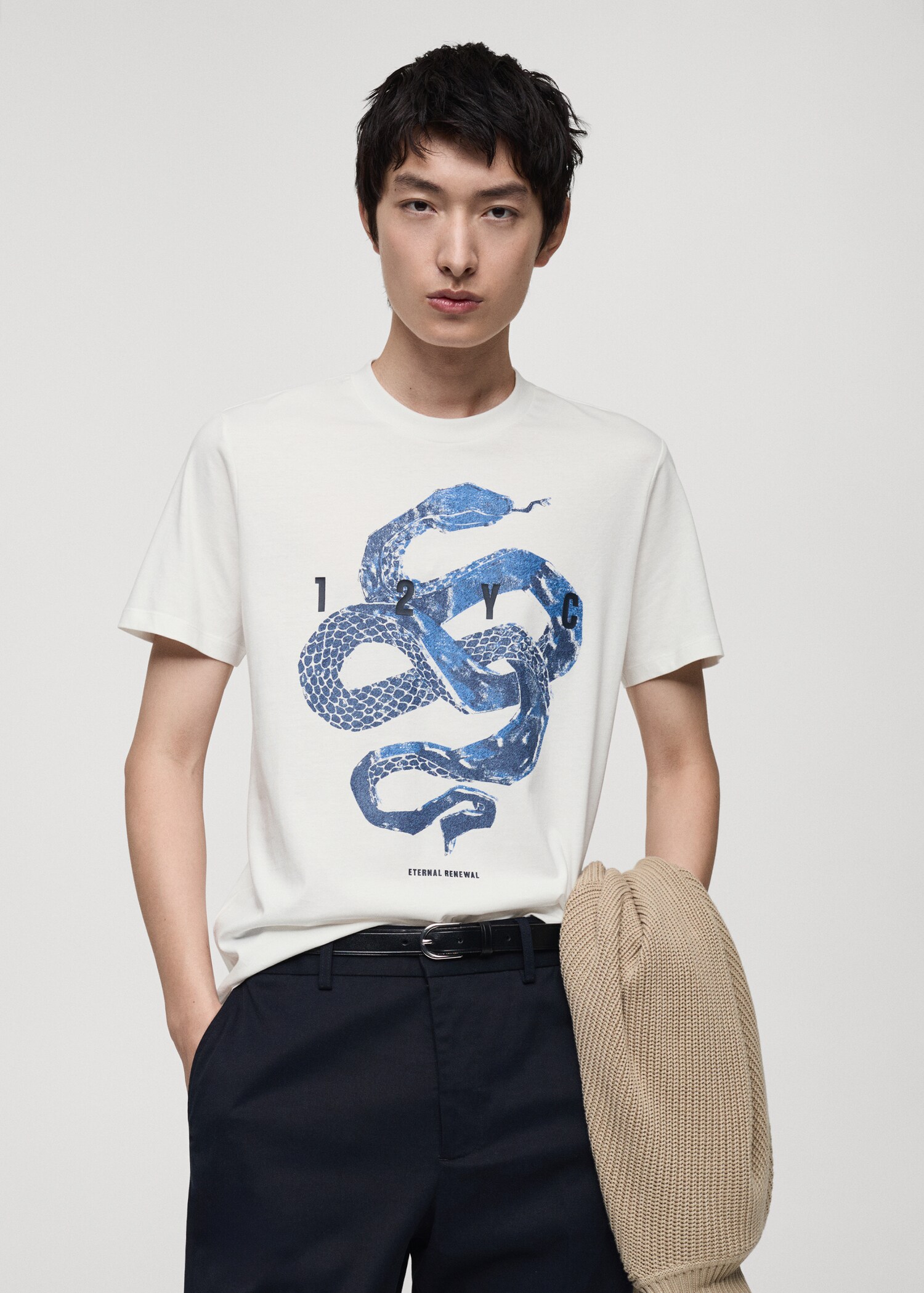 100% cotton t-shirt with graphic print on the front - Medium plane