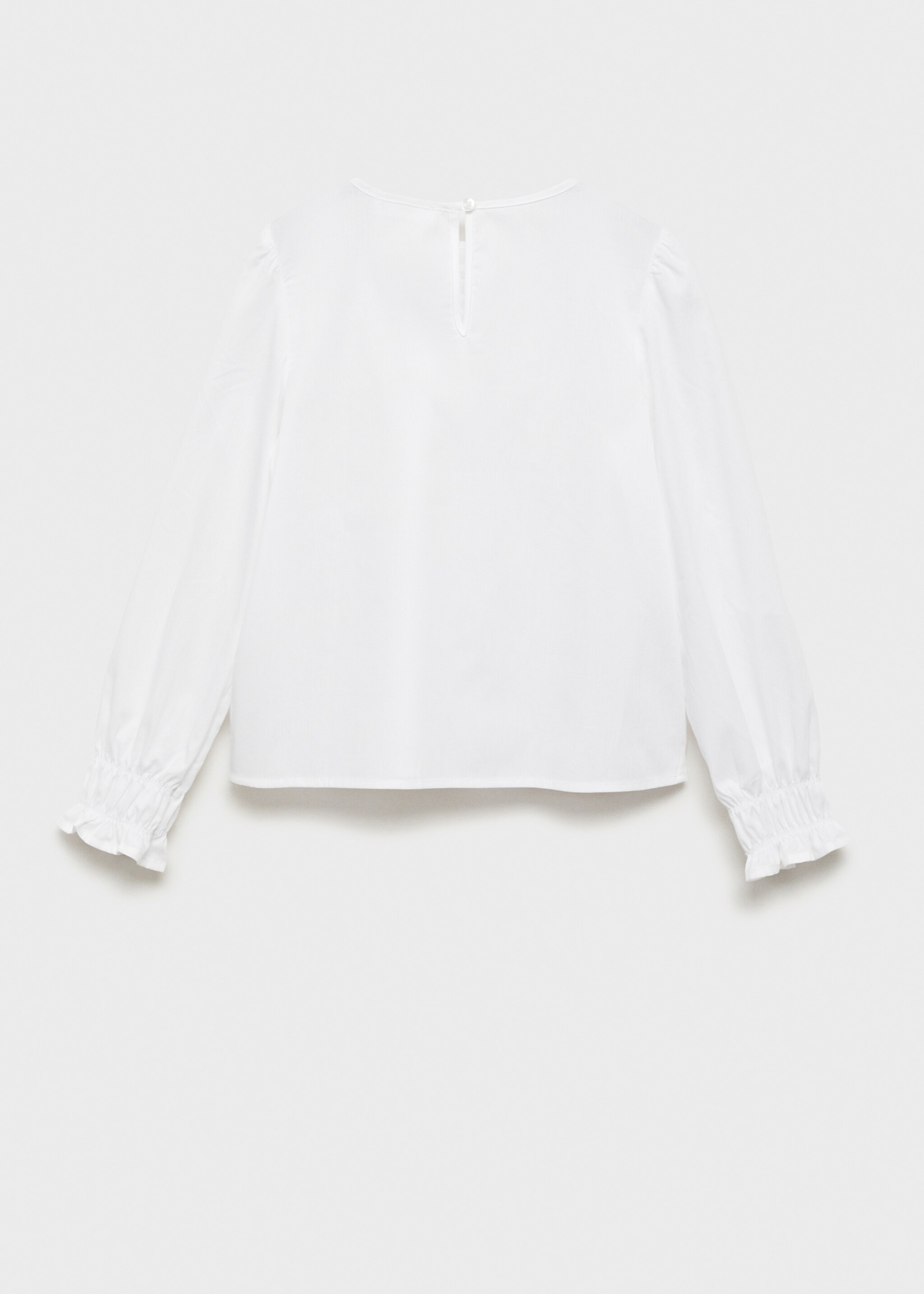 Rhinestone pleated blouse - Reverse of the article, White. Ref: 87020257-00.