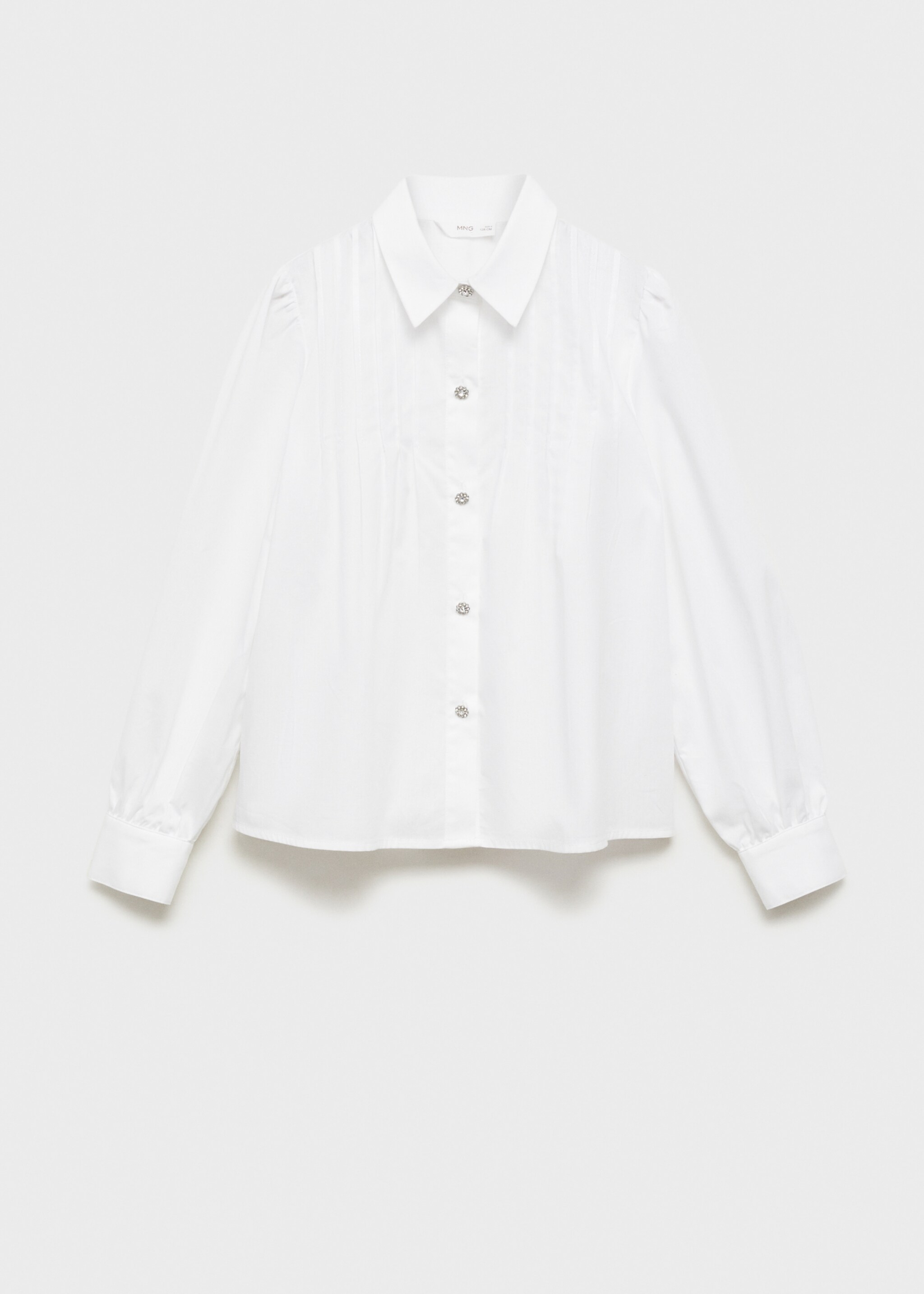 Cotton shirt with jewel buttons - Article without model, White. Ref: 87020258-00.