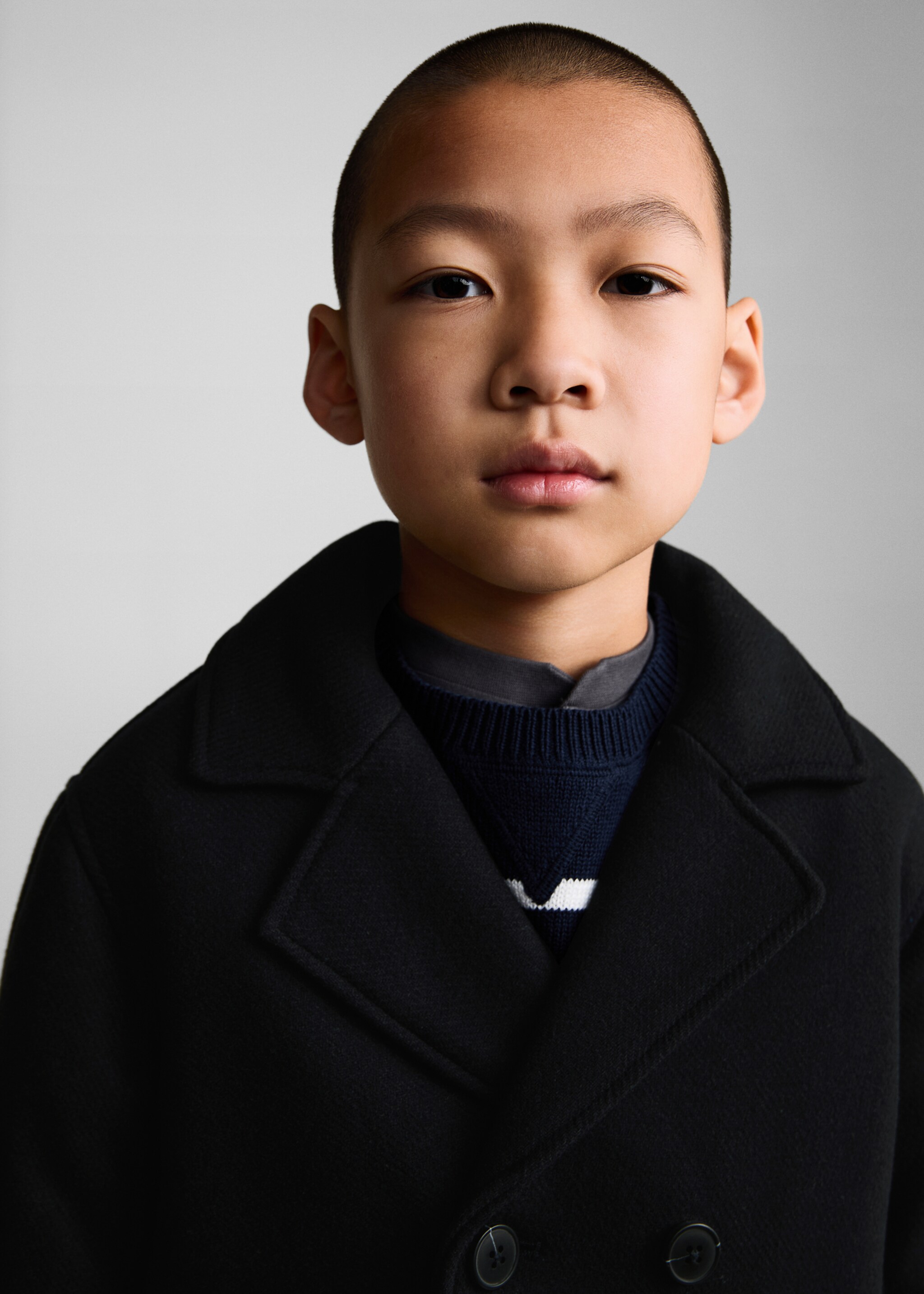 Palton de lână cu nasturi - Detaliu al articolului 1, Bleumarin închis. Ref: 87020288-00.