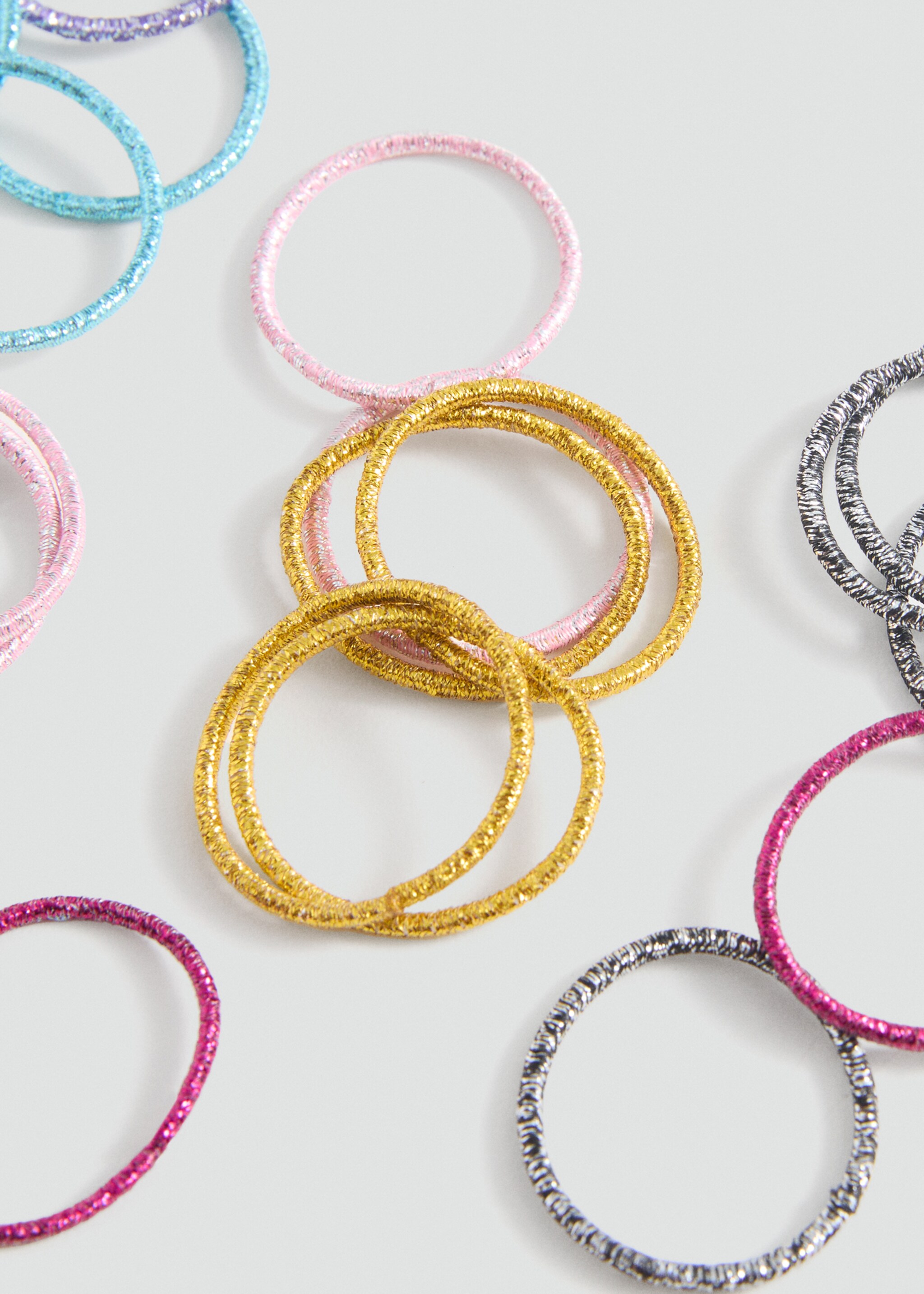 Multicolor scrunchies pack - Details of the article 1, Silver. Ref: 87020310-00.