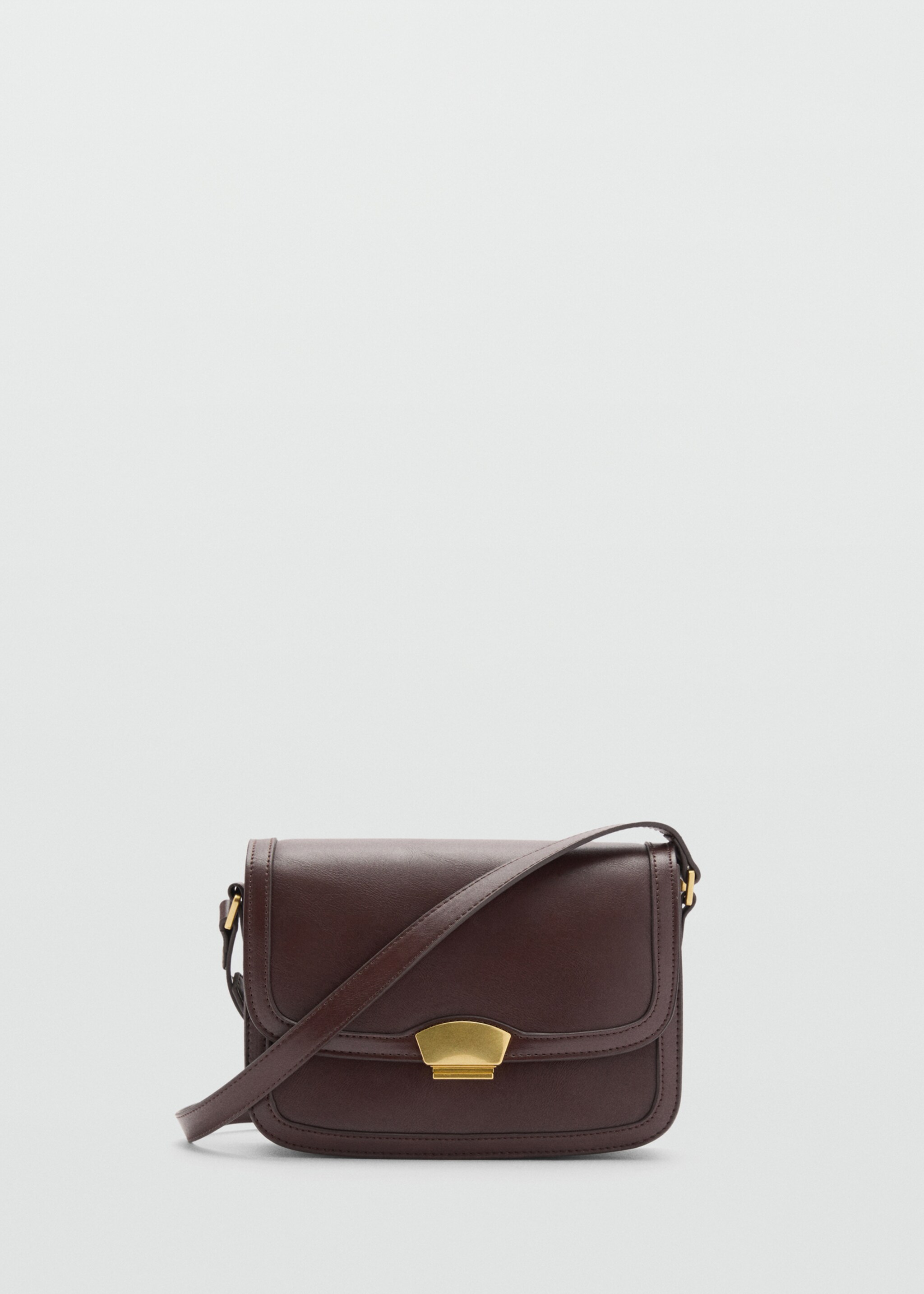Crossbody bag with metal closure - Article without model, Chocolate. Ref: 87020399-00.