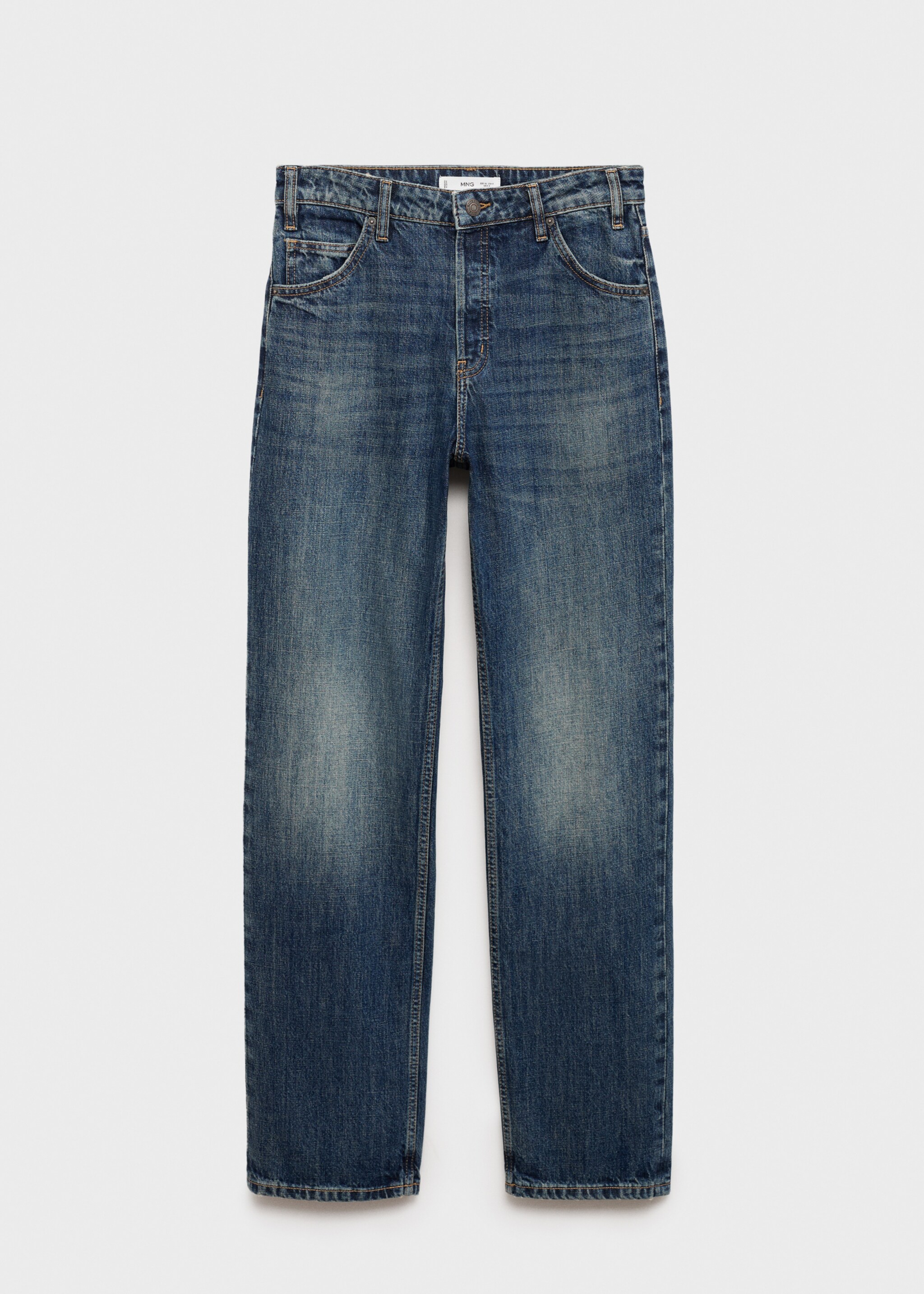 Mid-rise straight jeans - Article without model, Dark Blue. Ref: 87020429-00.