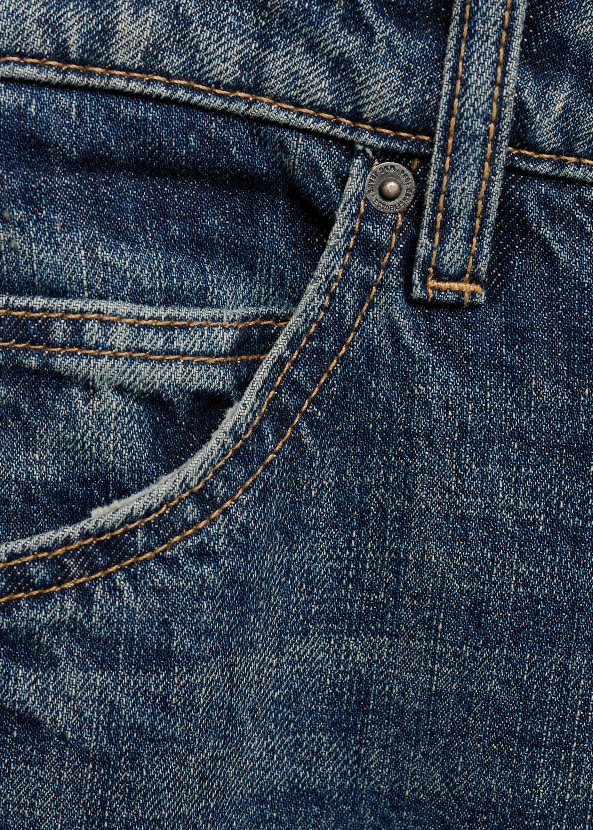 Mid-rise straight jeans - Details of the article 8, Dark Blue. Ref: 87020429-00.