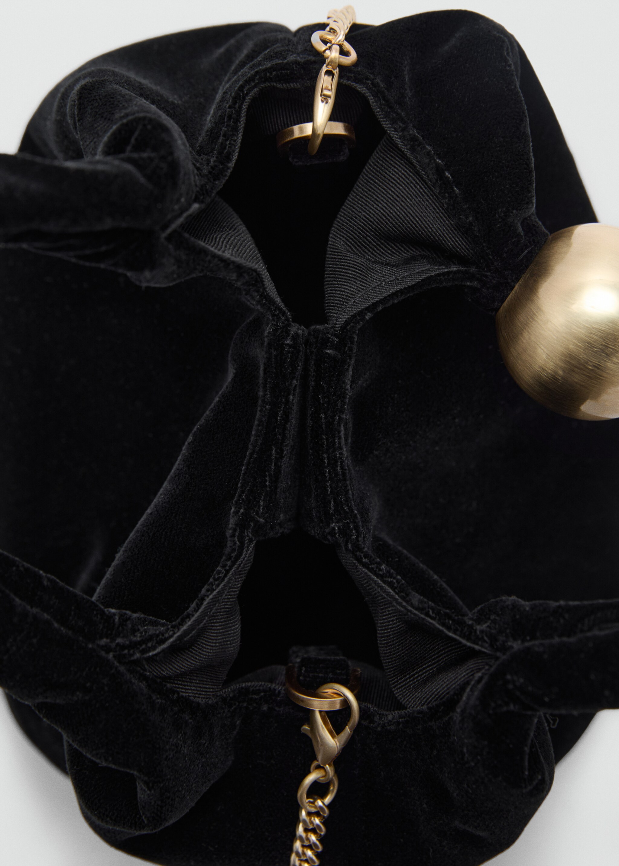 Bolso terciopelo detalle bola - Detalle del artículo 1, Negro. Ref: 87020430-00.