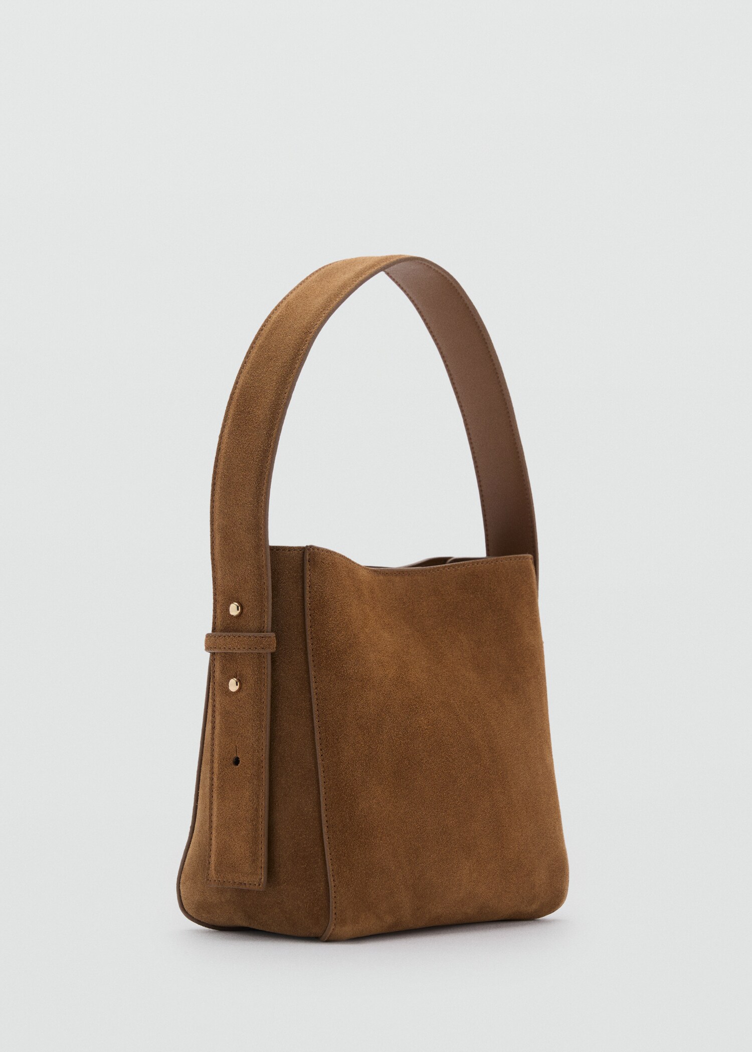 Suede mini shopper bag - Medium plane