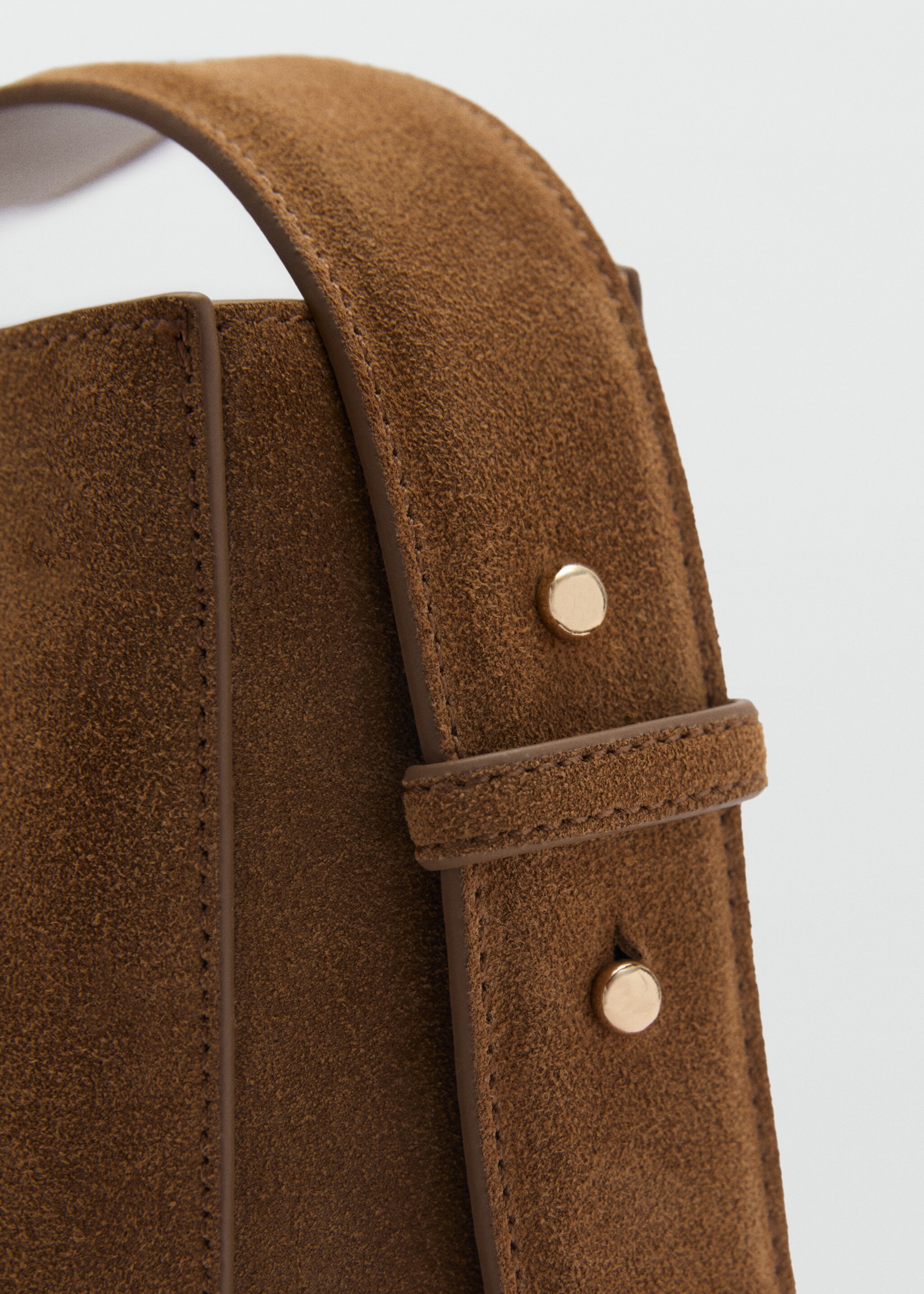 Suede mini shopper bag - Details of the article 2, Leather. Ref: 87020431-00.