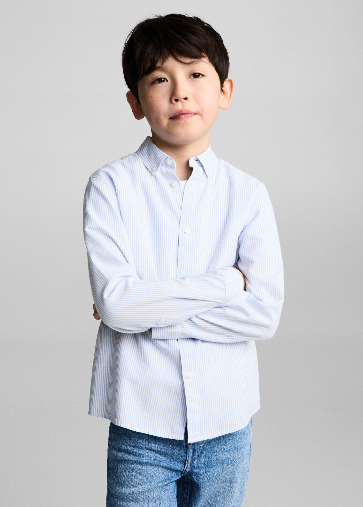 Camisa 100% cotó ratlles Òxford - Pla mig