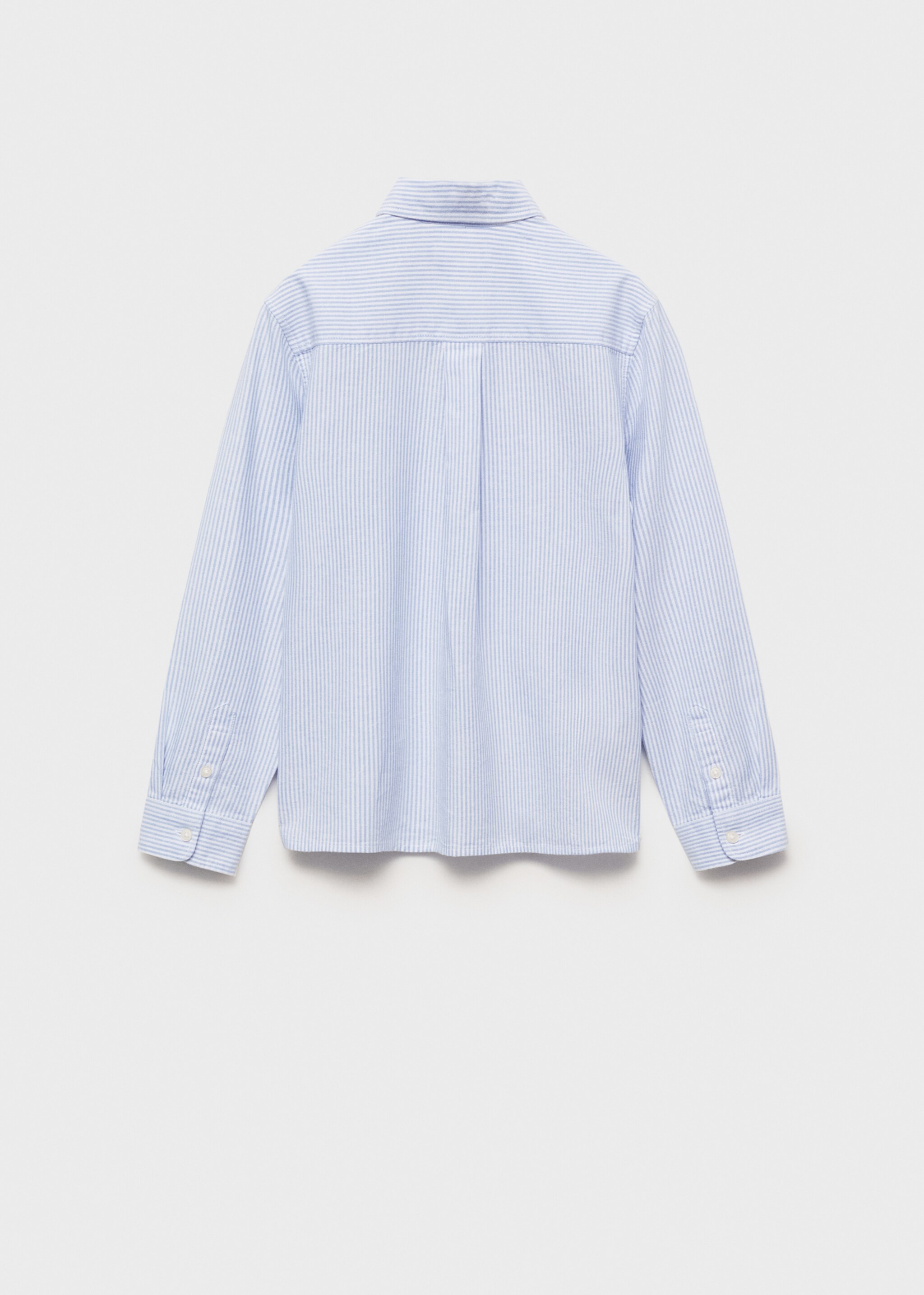 Camisa 100% cotó ratlles Òxford - Revers de l'article, Blau cel. Ref: 87020432-00.