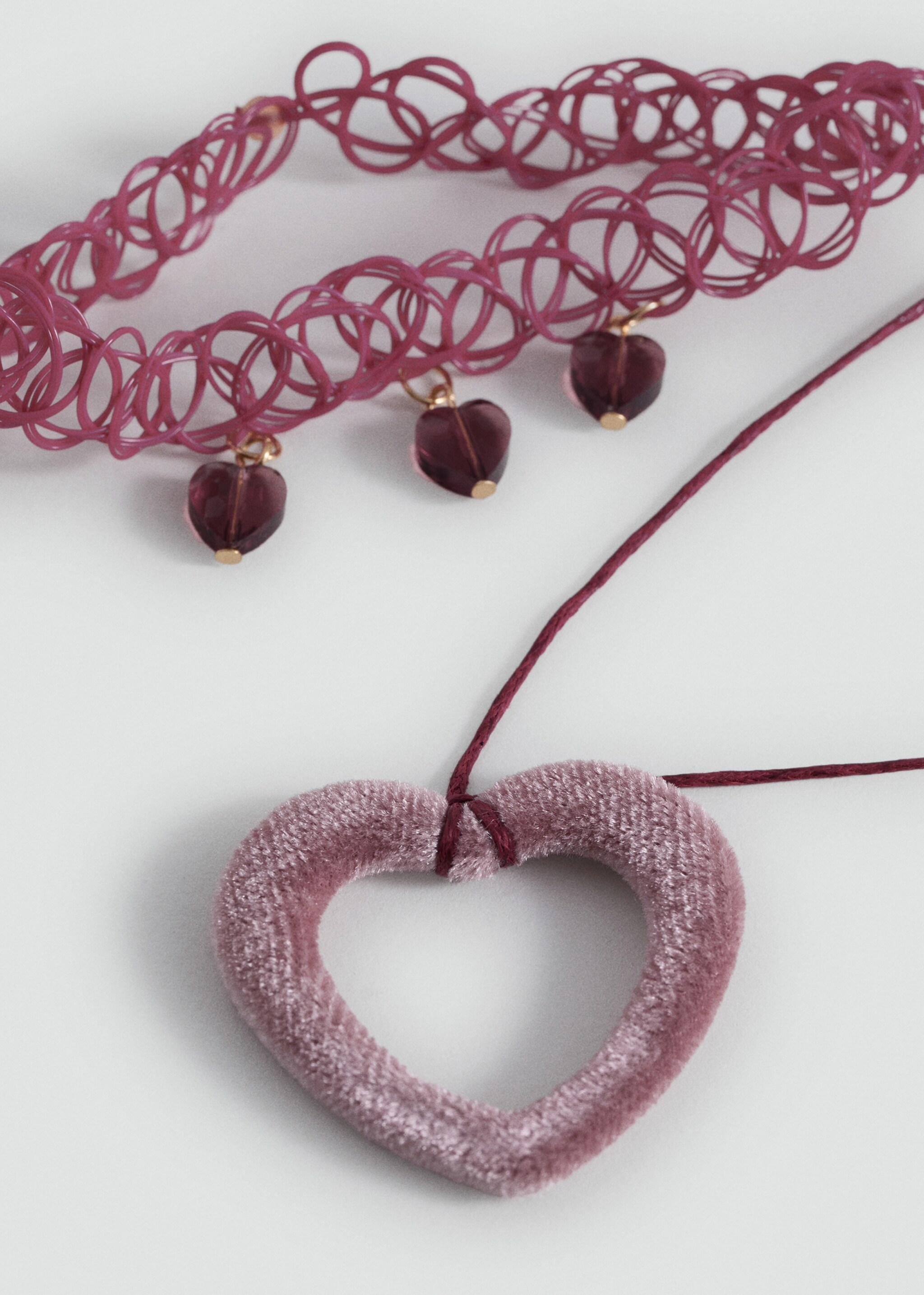 Set 2 combined necklaces - Medium plane, Pale Pink. Ref: 87020433-00.