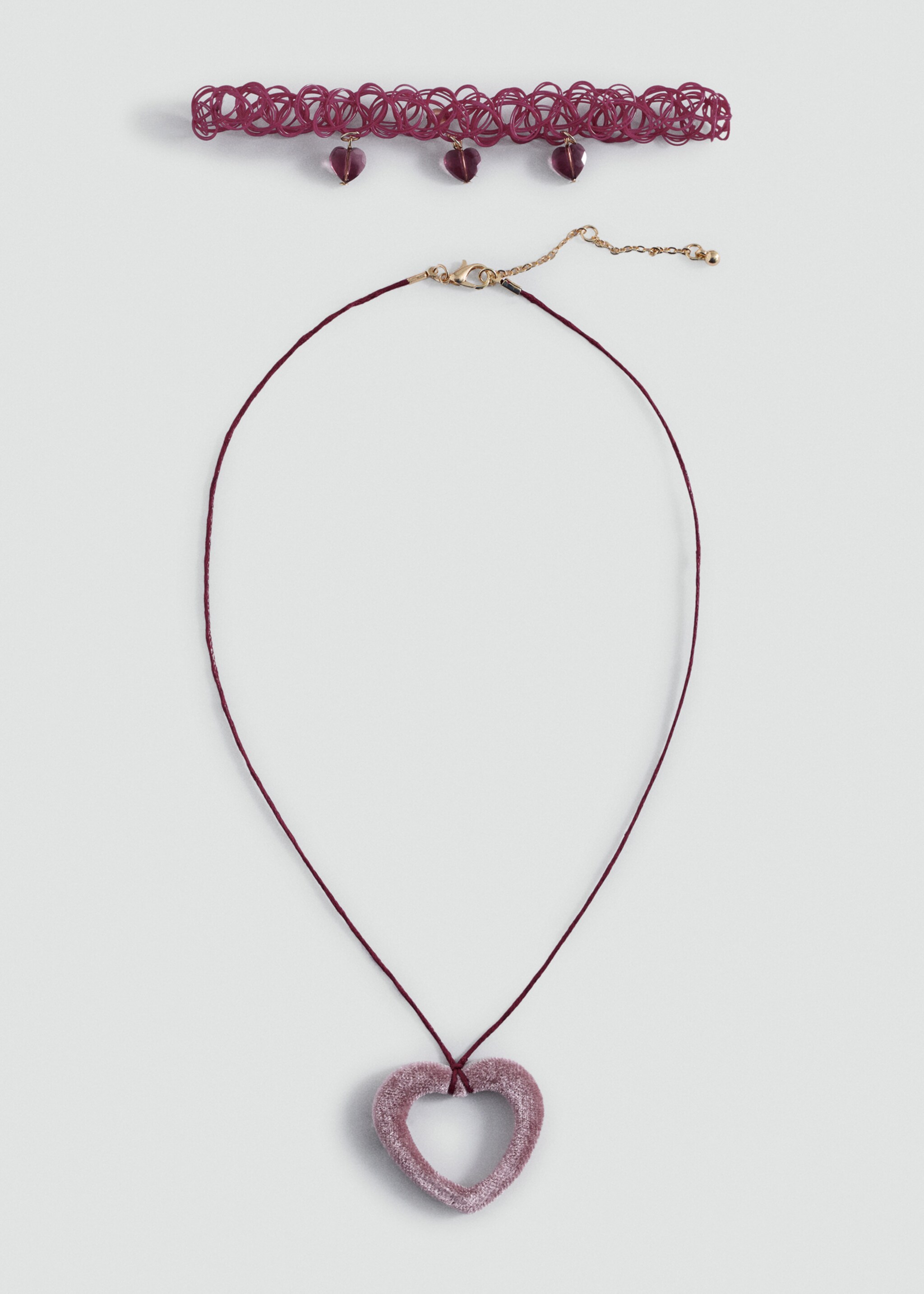 Set 2 combined necklaces - Article without model, Pale Pink. Ref: 87020433-00.