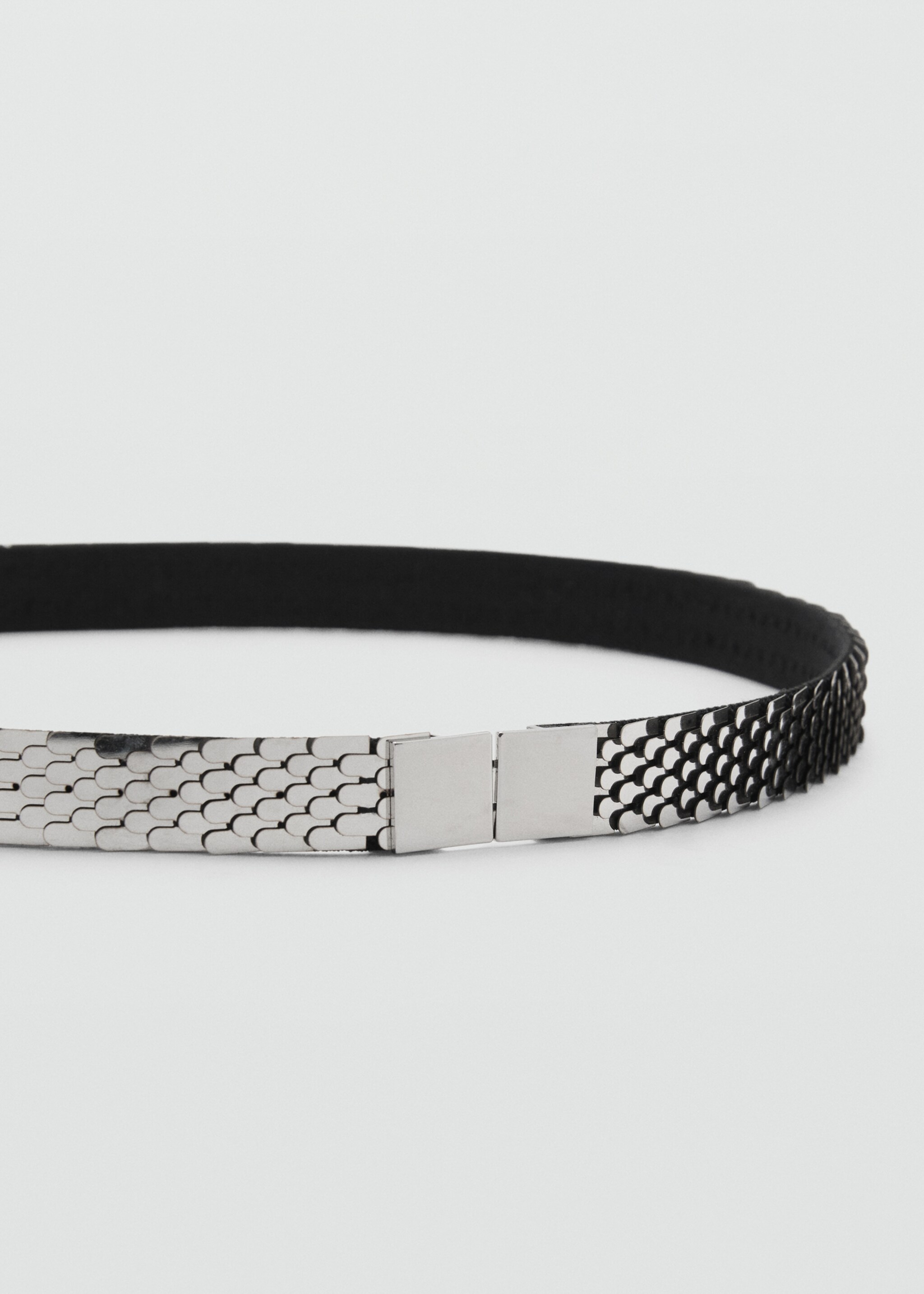 Skinny metal belt - Medium plane, Silver. Ref: 87020434-00.
