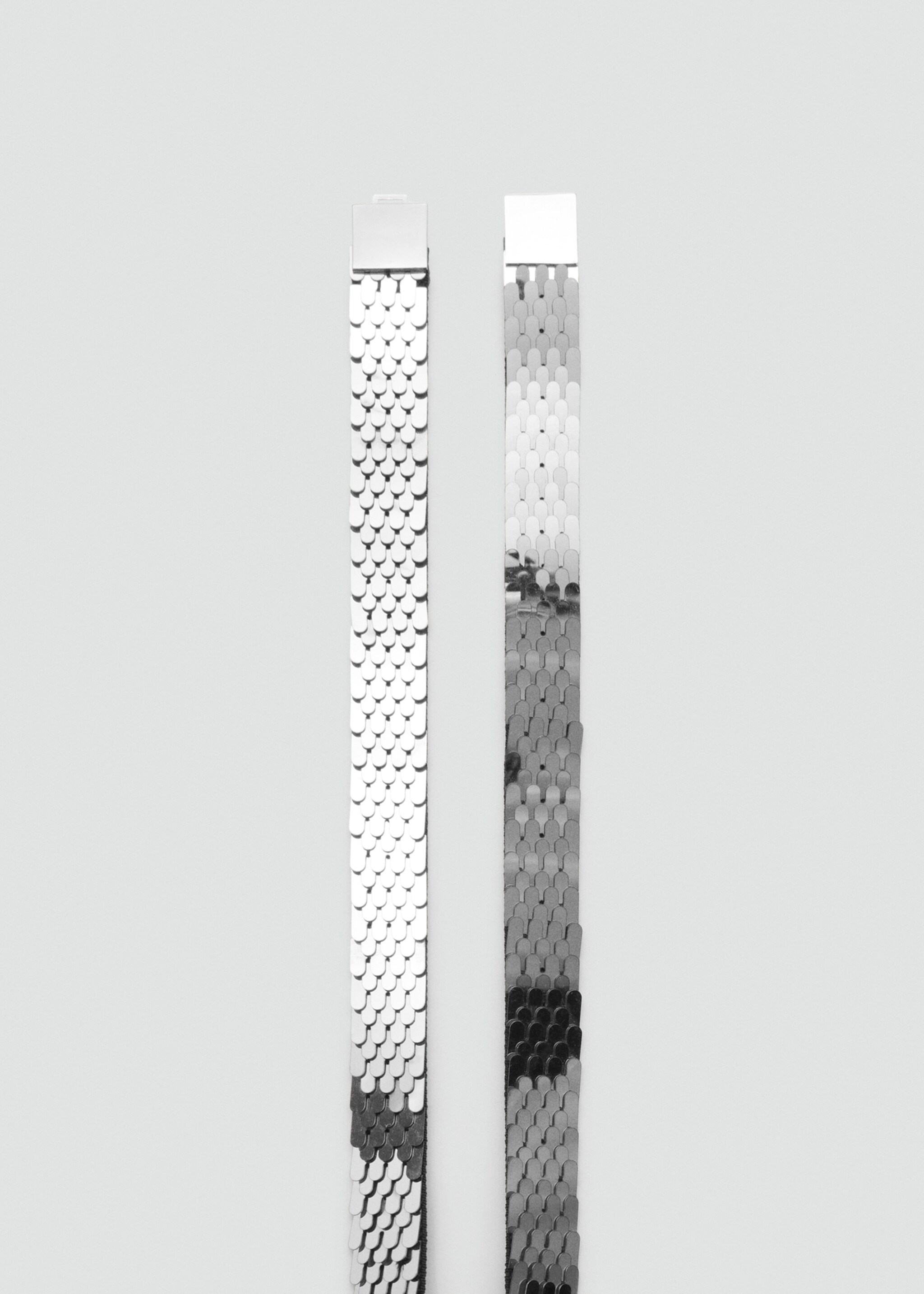 Skinny metal belt - Details of the article 1, Silver. Ref: 87020434-00.