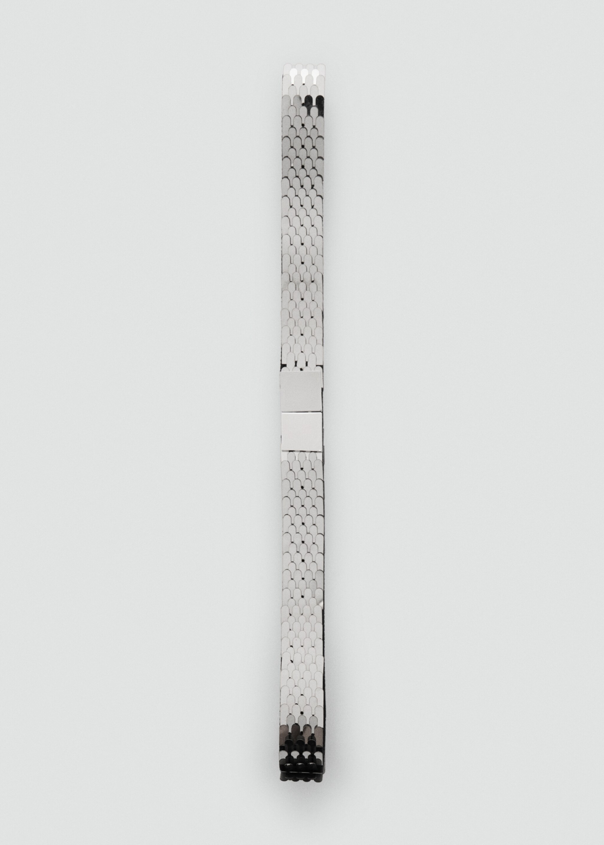 Skinny metal belt - Details of the article 2, Silver. Ref: 87020434-00.