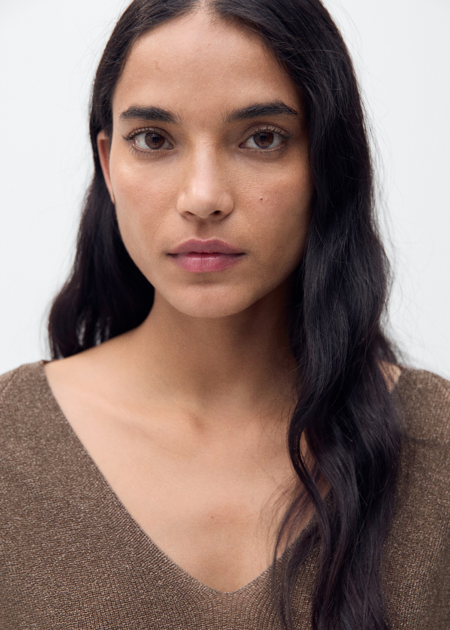 Lurex-Pullover mit V-Ausschnitt - Detail des Artikels 1