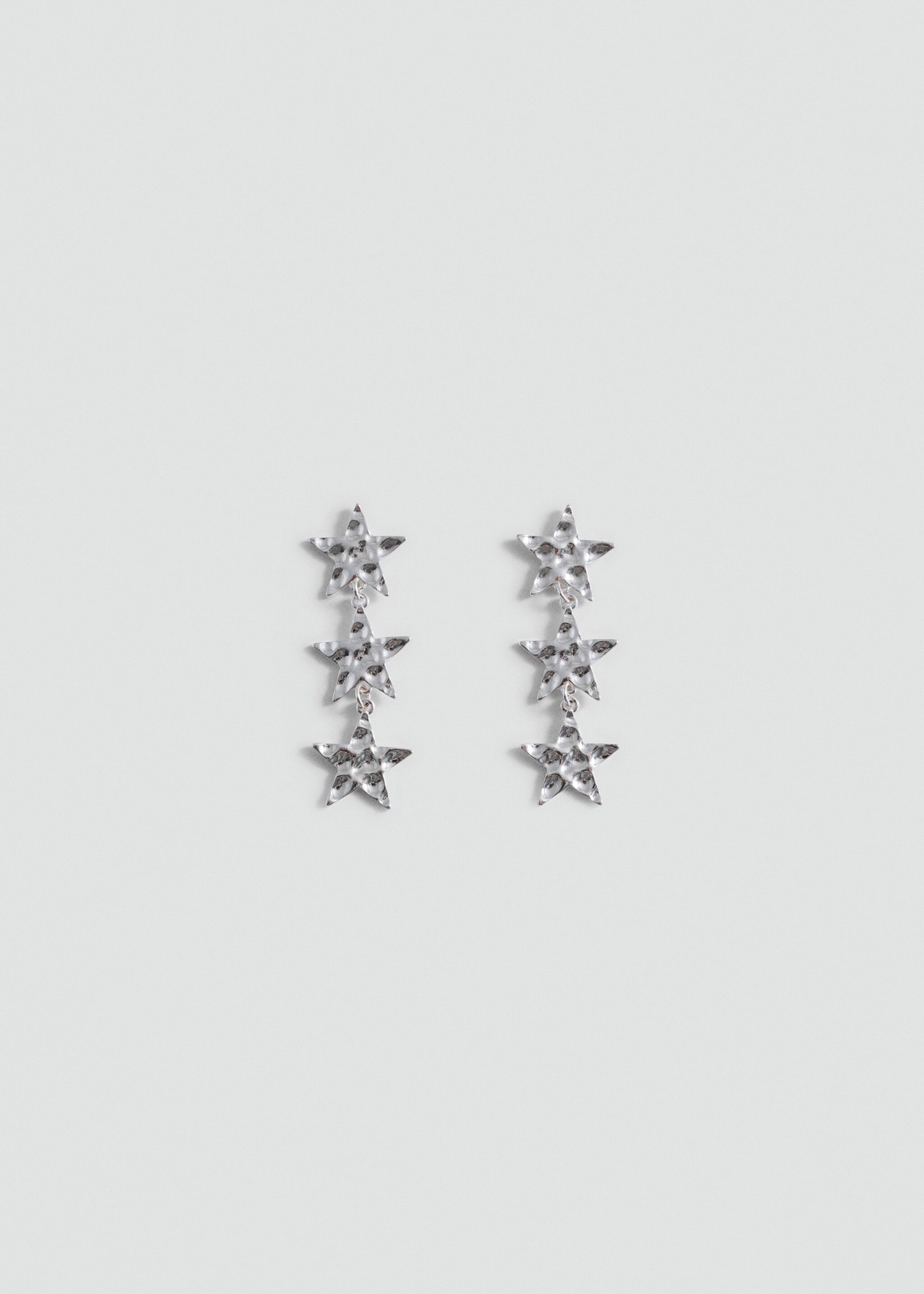 Long star earrings - Article without model, Silver. Ref: 87020441-00.