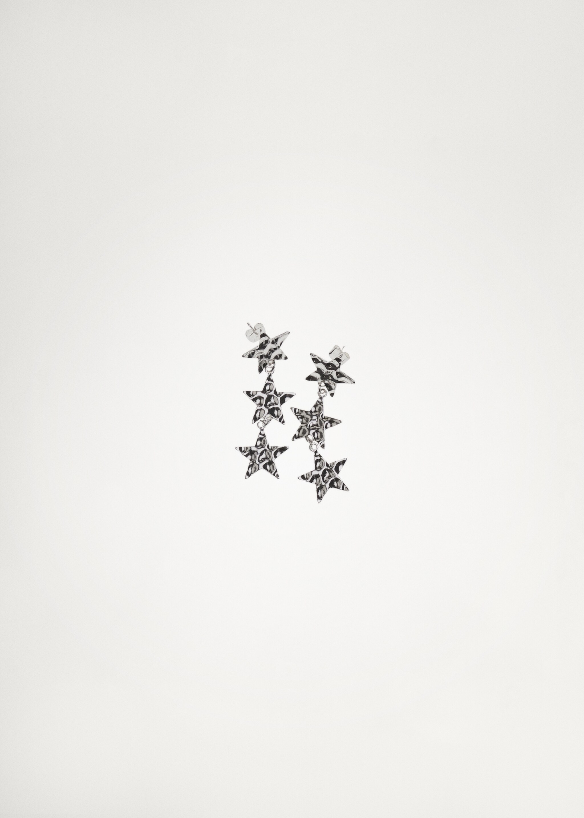 Long star earrings - Details of the article 9, Silver. Ref: 87020441-00.