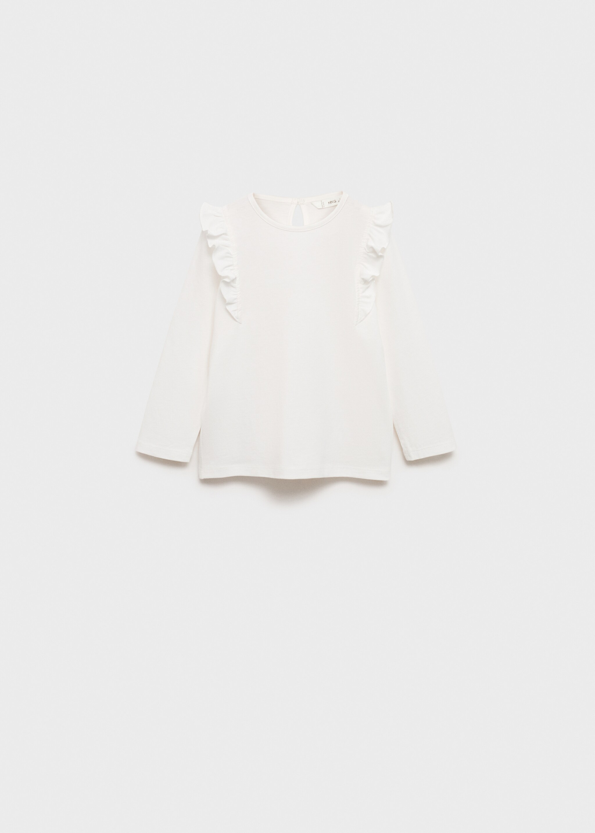 Long -sleeved t-shirt with ruffles - Article without model, Off White. Ref: 87020446-00.