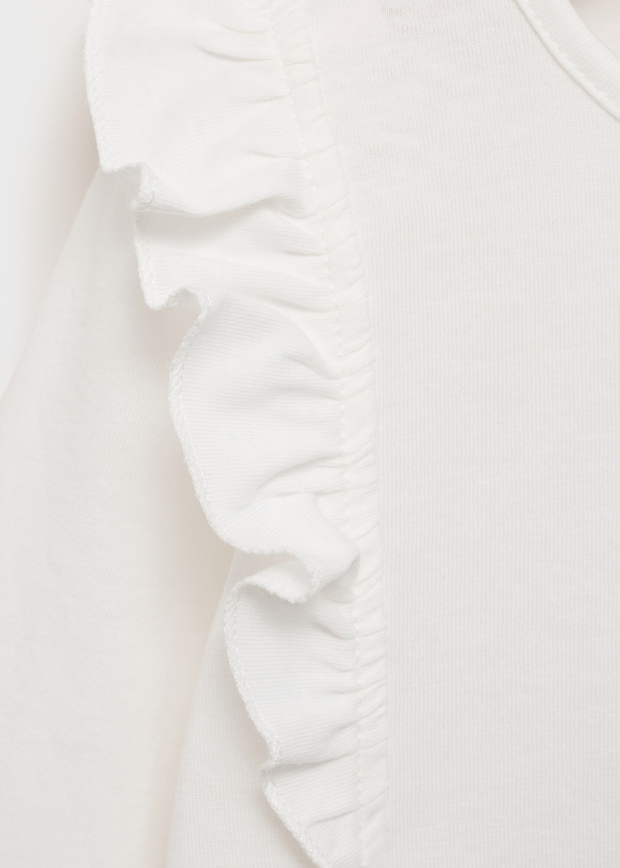 Long -sleeved t-shirt with ruffles - Details of the article 8, Off White. Ref: 87020446-00.