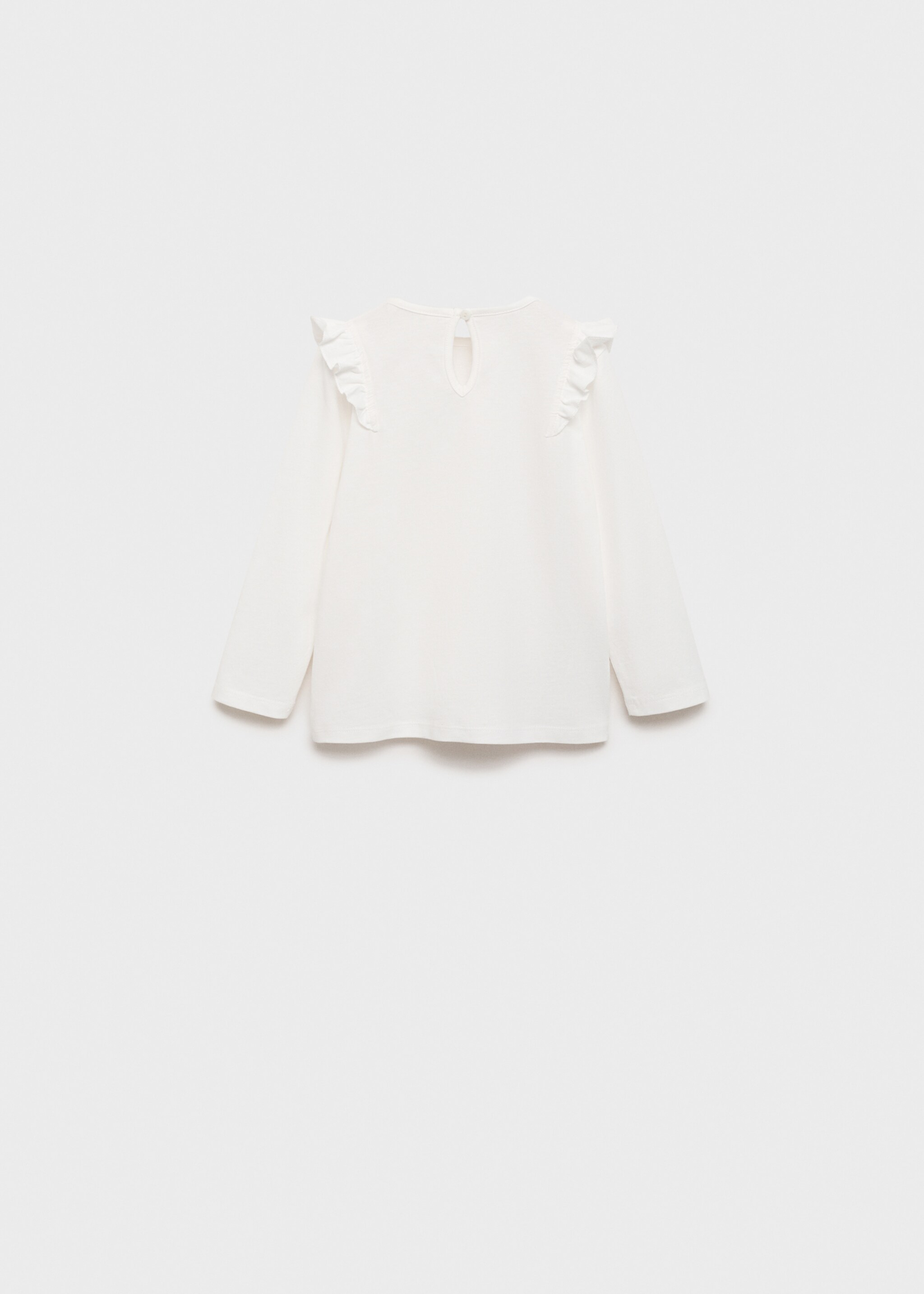 Long -sleeved t-shirt with ruffles - Reverse of the article, Off White. Ref: 87020446-00.
