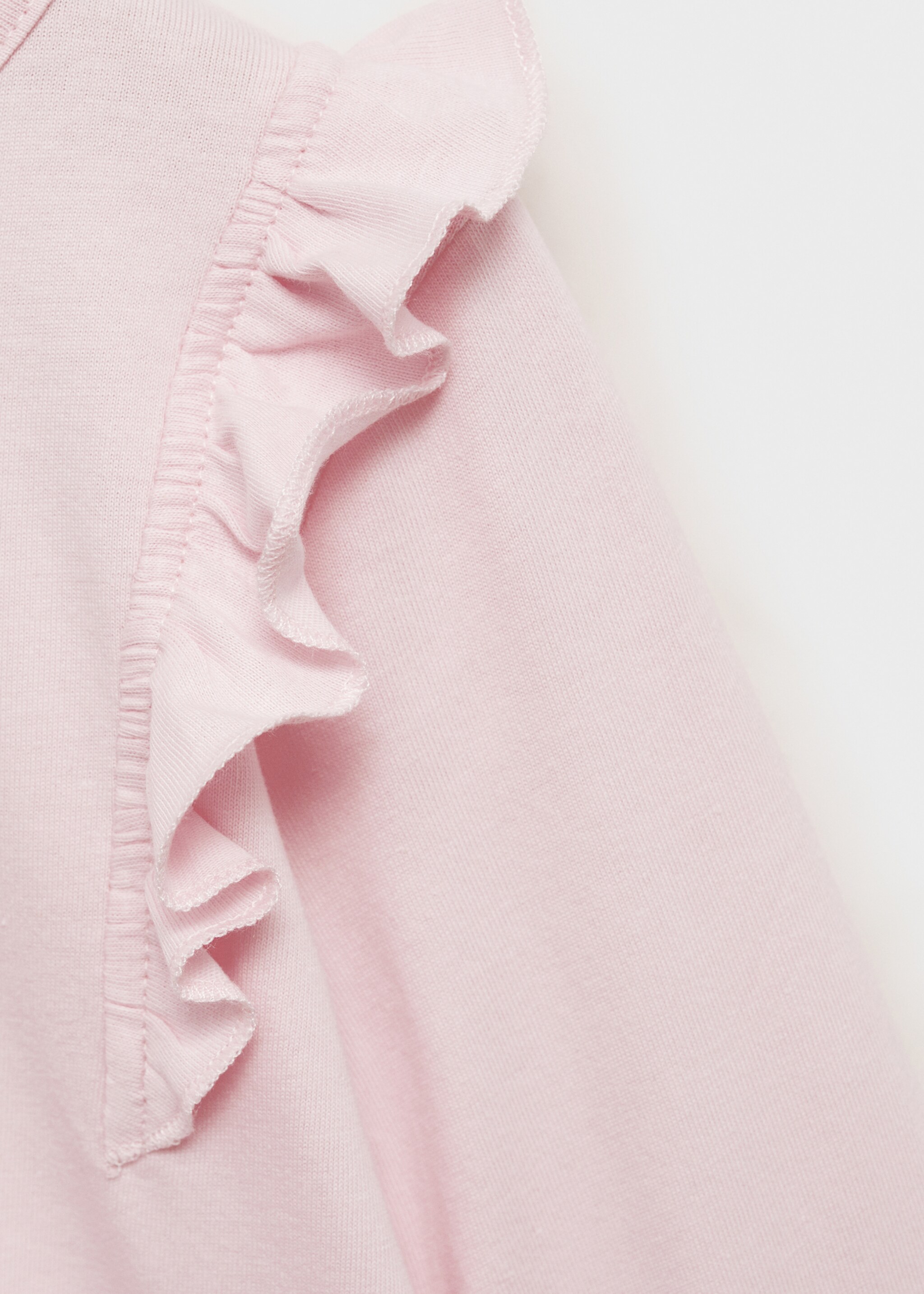Long -sleeved t-shirt with ruffles - Details of the article 8, Pink. Ref: 87020446-00.