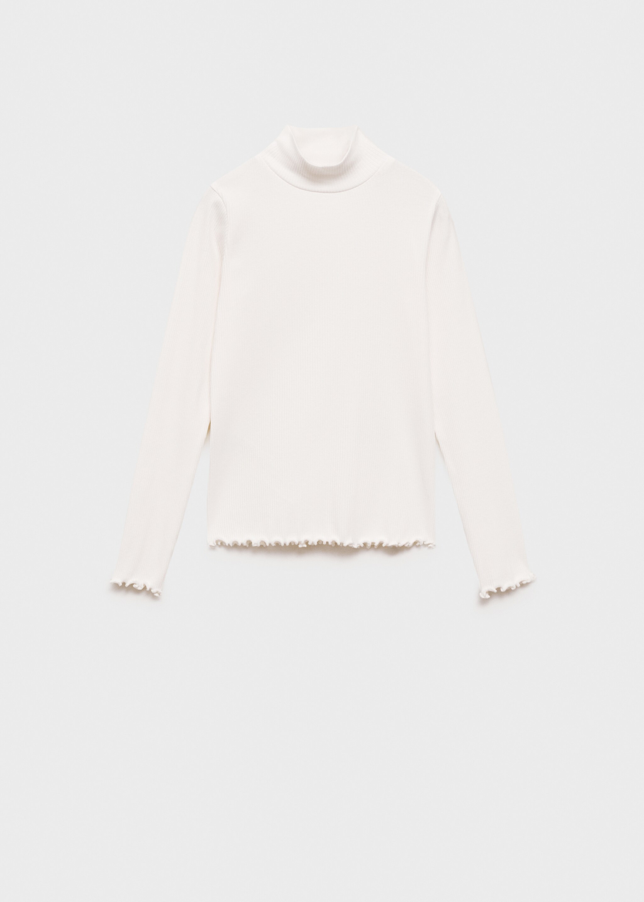 Ribbad t-shirt hög krage - Artikel utan modell, Benvit. Ref: 87020447-00.