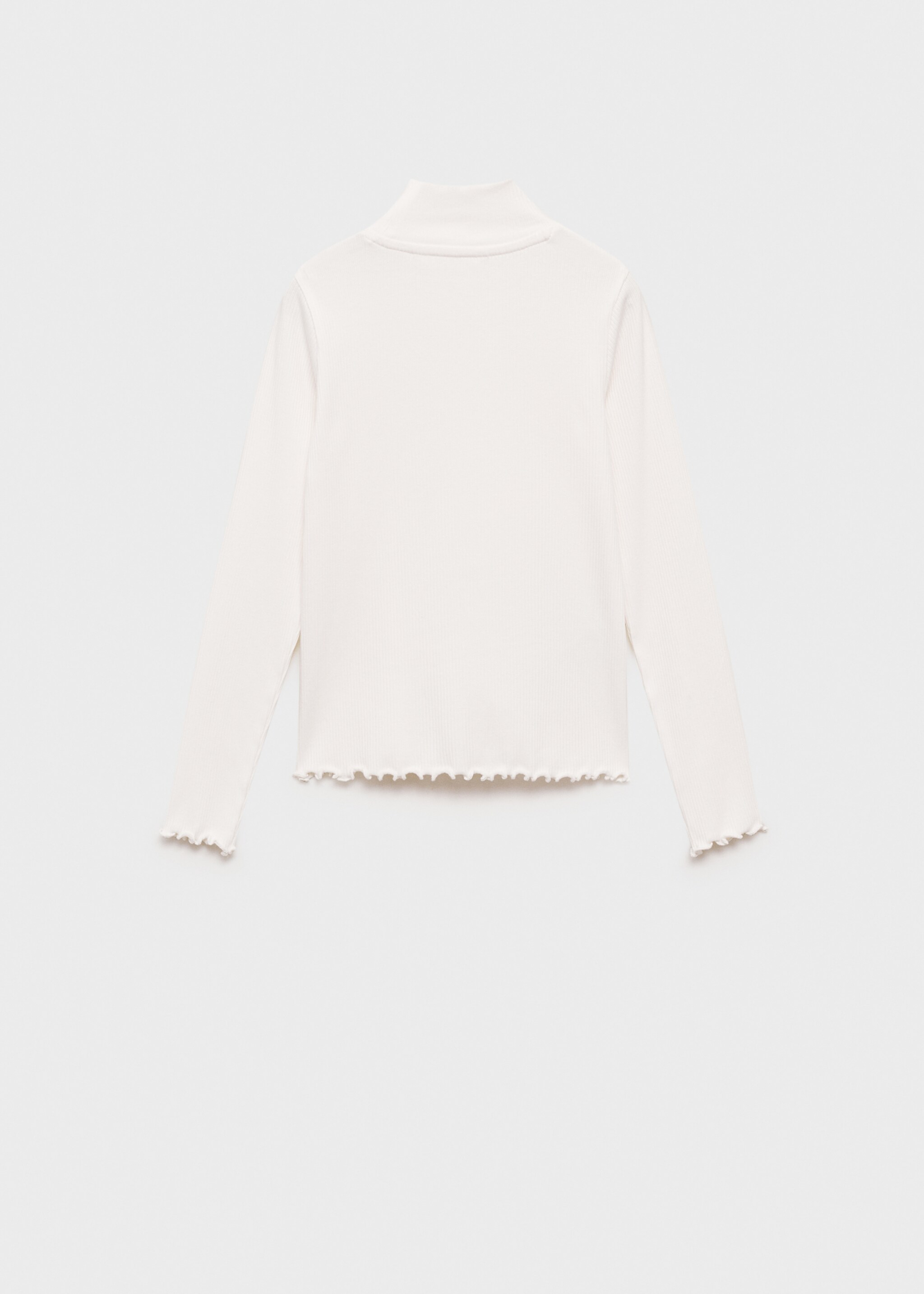 Ribbad t-shirt hög krage - Artikelns baksida, Benvit. Ref: 87020447-00.