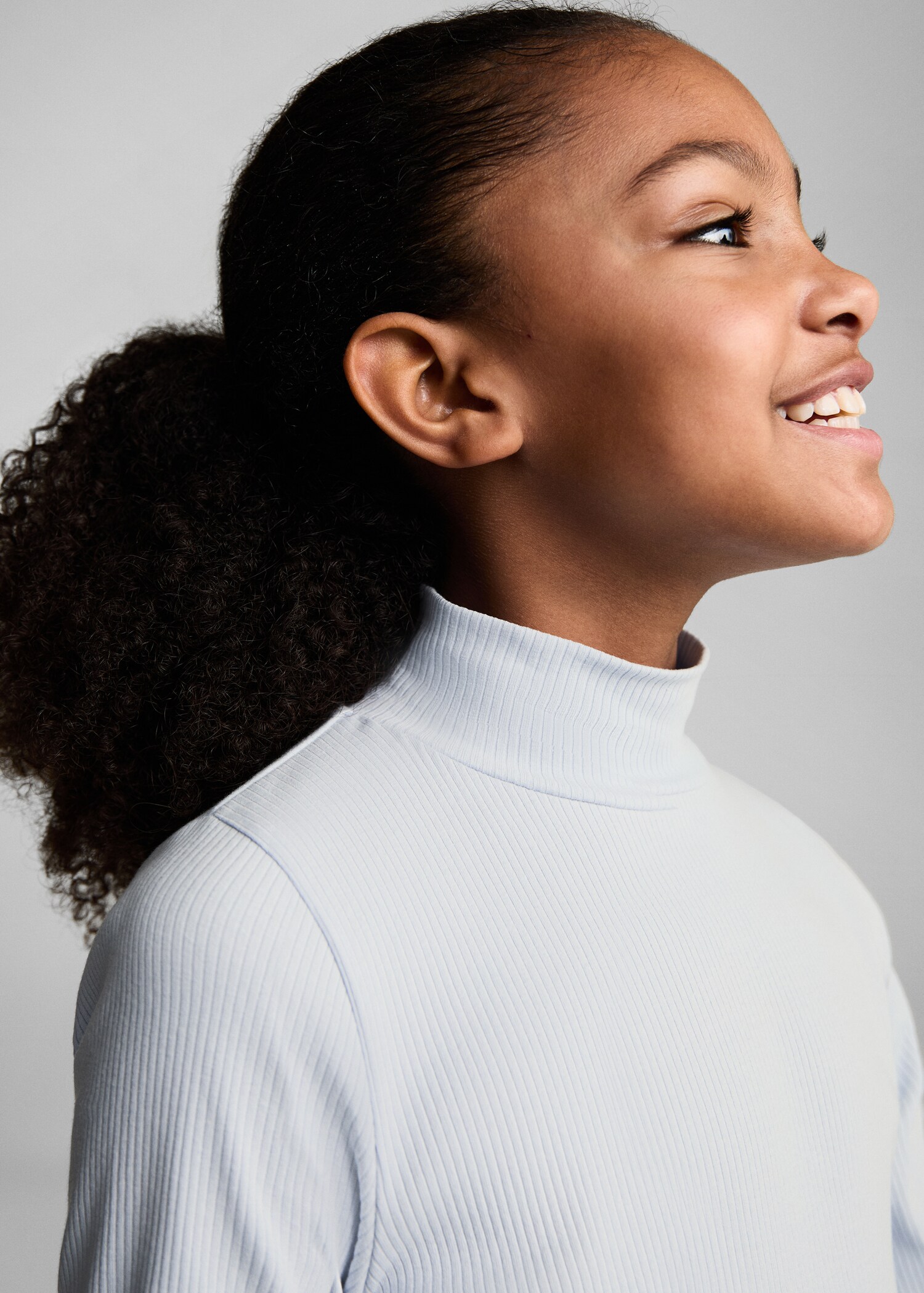 Ribbed high neck t-shirt - Details of the article 1