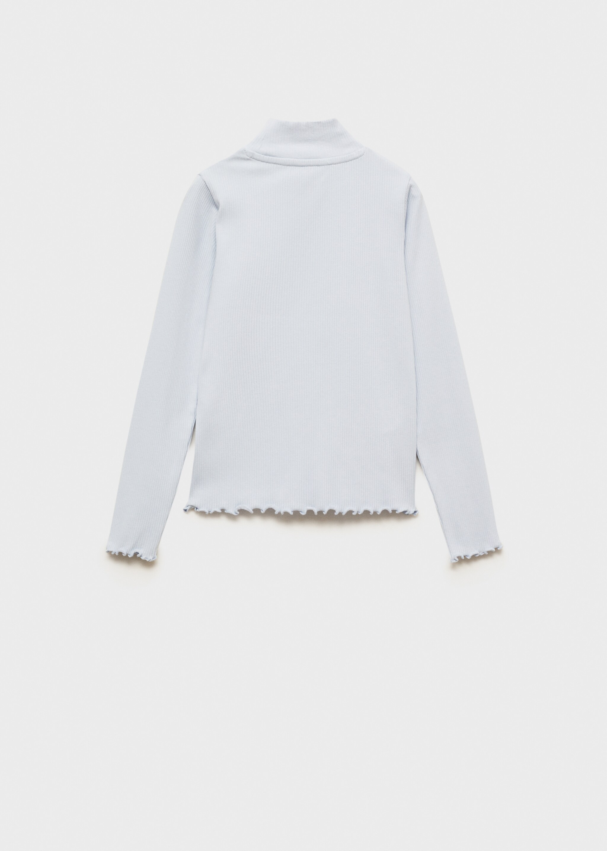 Ribbad t-shirt hög krage - Artikelns baksida, Himmelblå. Ref: 87020447-00.