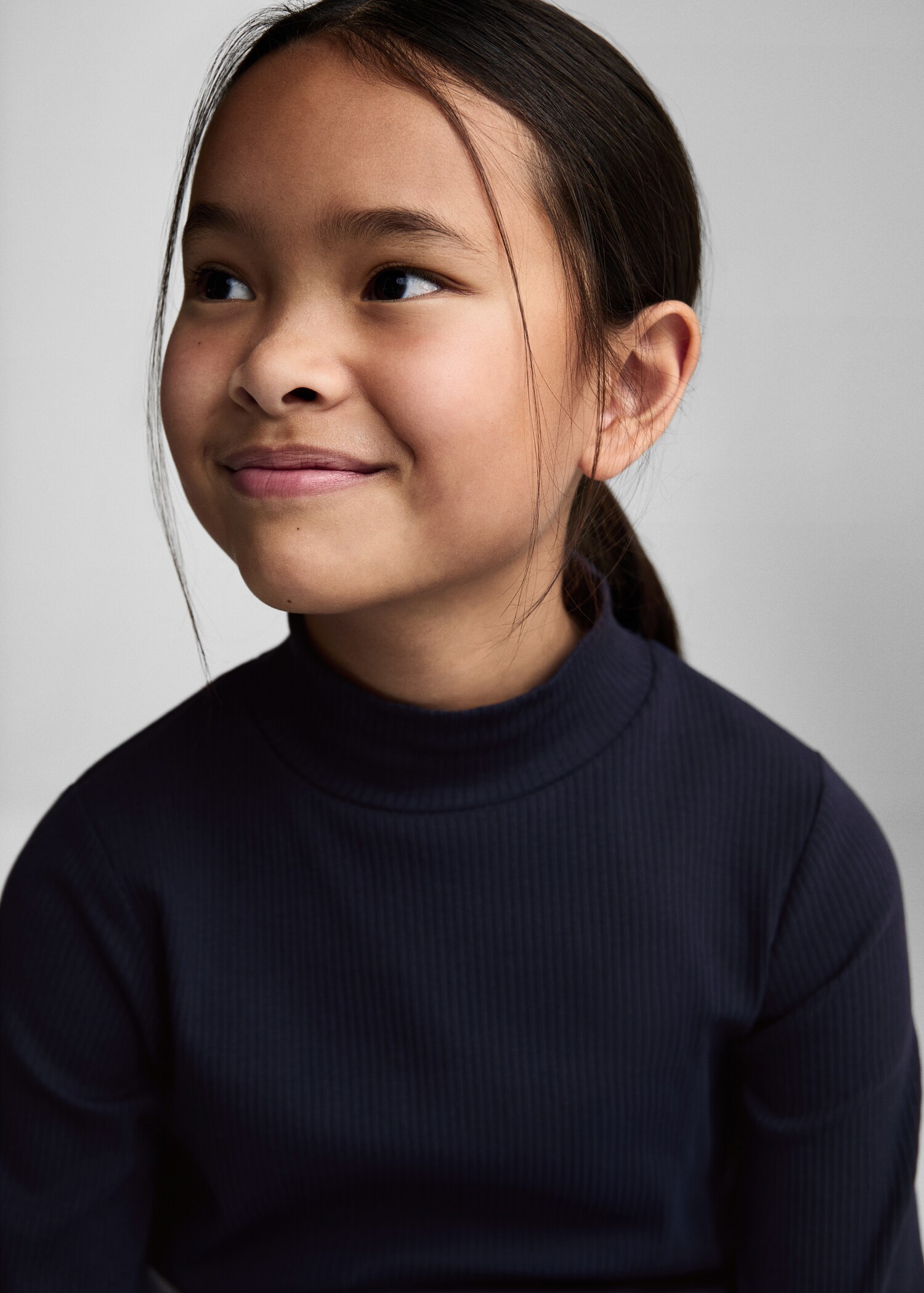 Ribbed high neck t-shirt - Details of the article 1