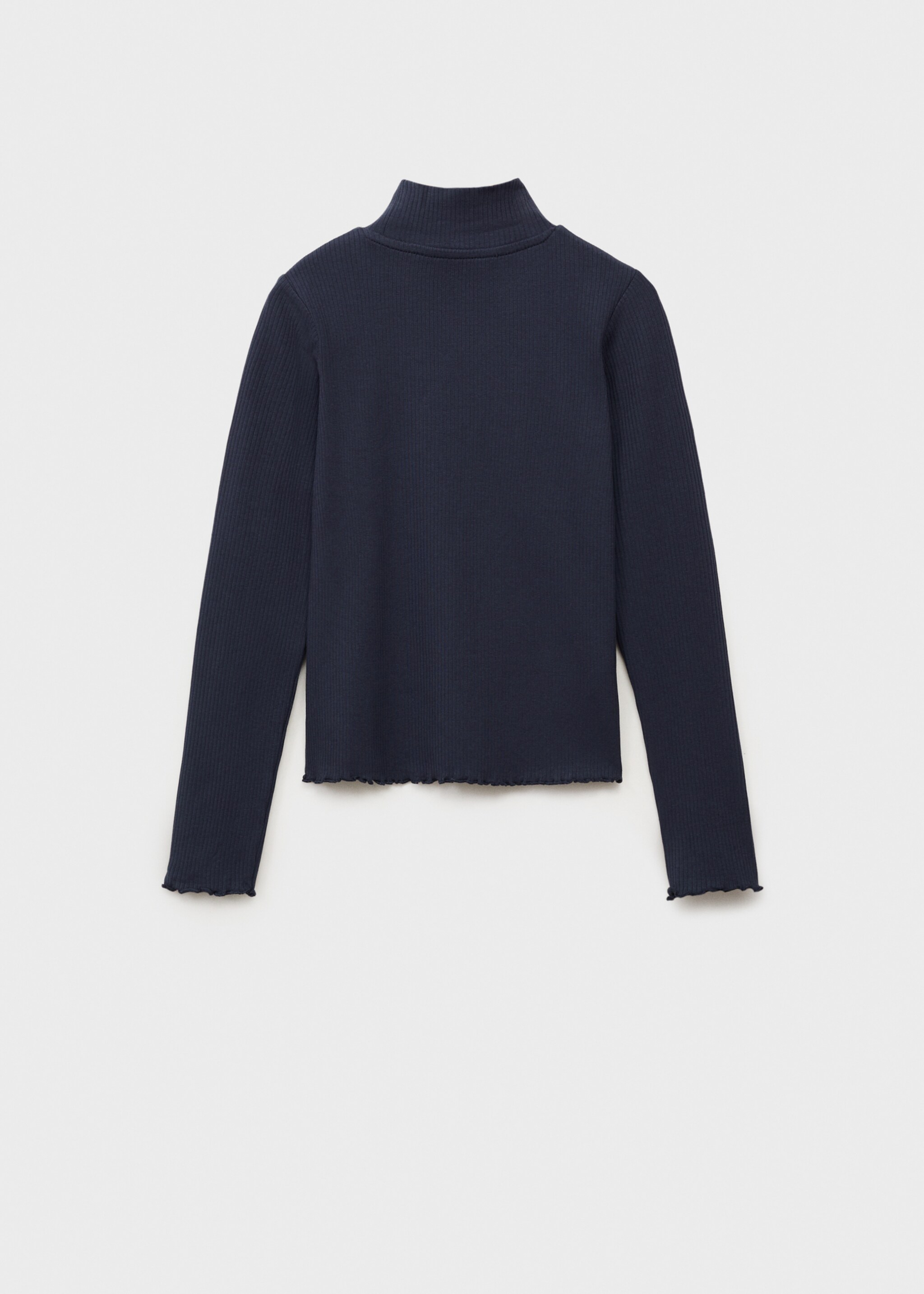Ribbed high neck t-shirt - Reverse of the article, Dark Navy. Ref: 87020447-00.