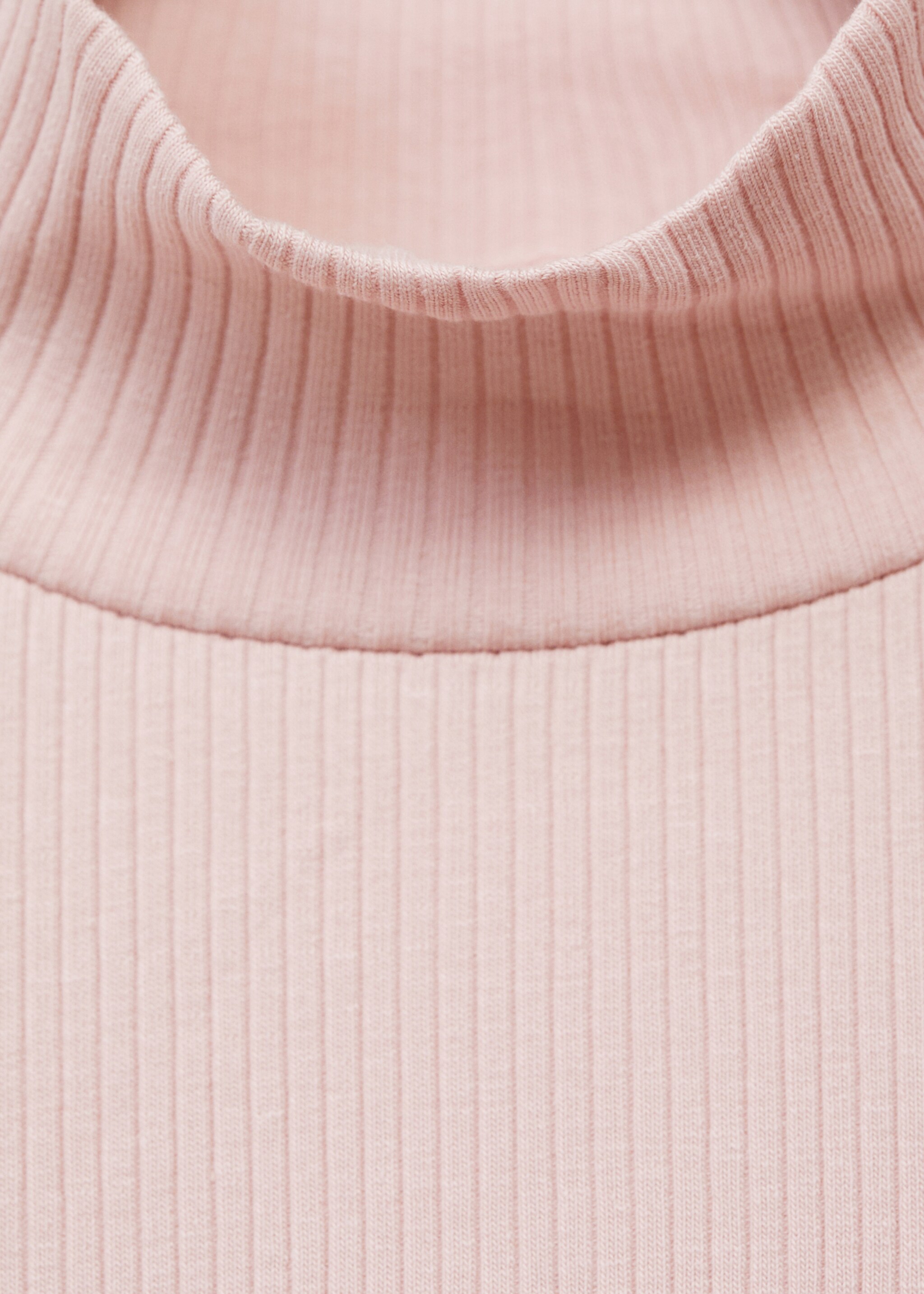 Ribbed high neck t-shirt - Details of the article 8, Pink. Ref: 87020447-00.