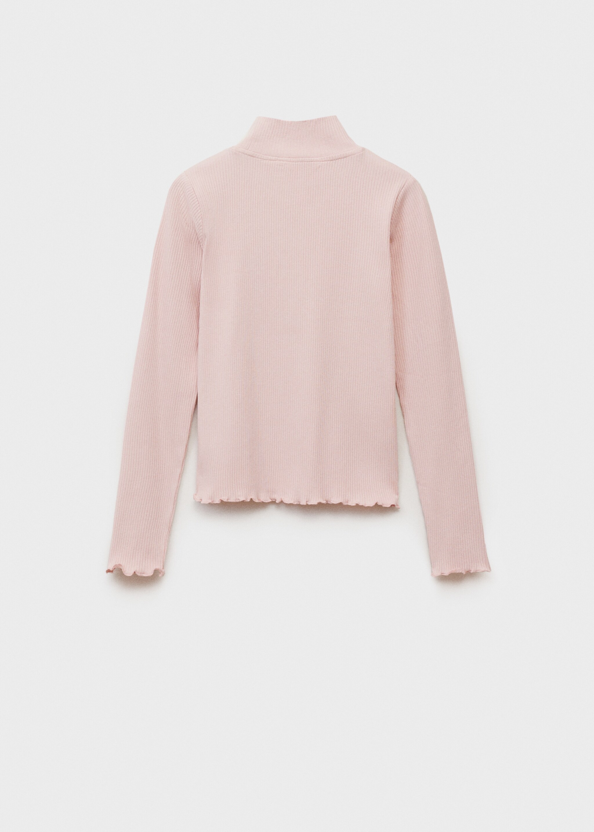 Ribbed high neck t-shirt - Reverse of the article, Pink. Ref: 87020447-00.