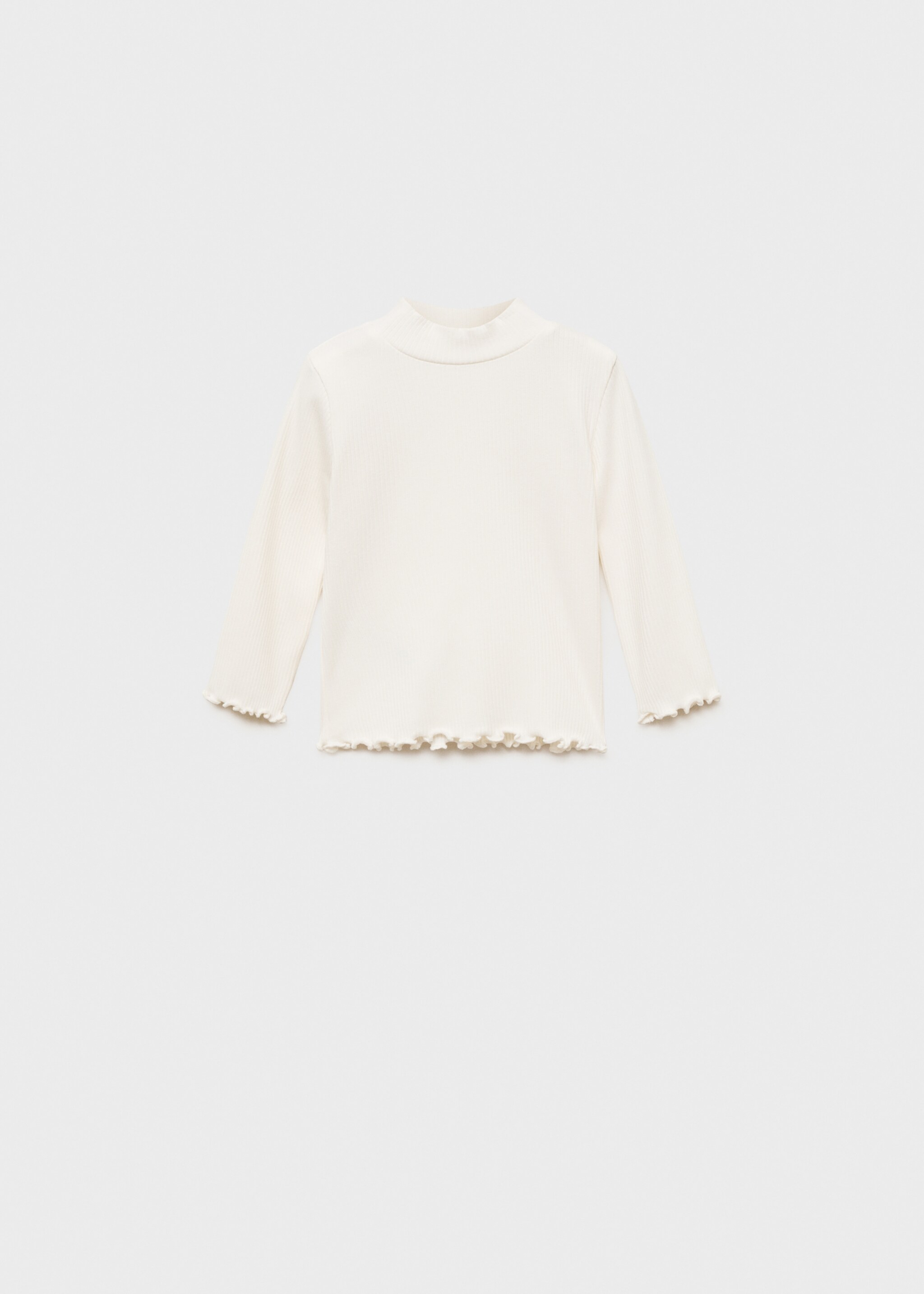 Ribbed high neck t-shirt - Article without model, Off White. Ref: 87020448-00.