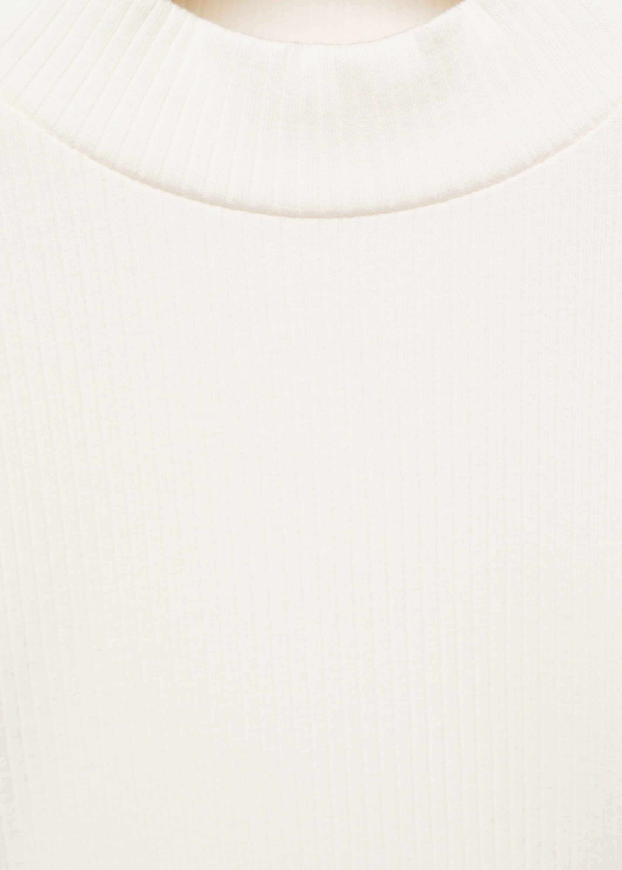 Ribbed high neck t-shirt - Details of the article 8, Off White. Ref: 87020448-00.