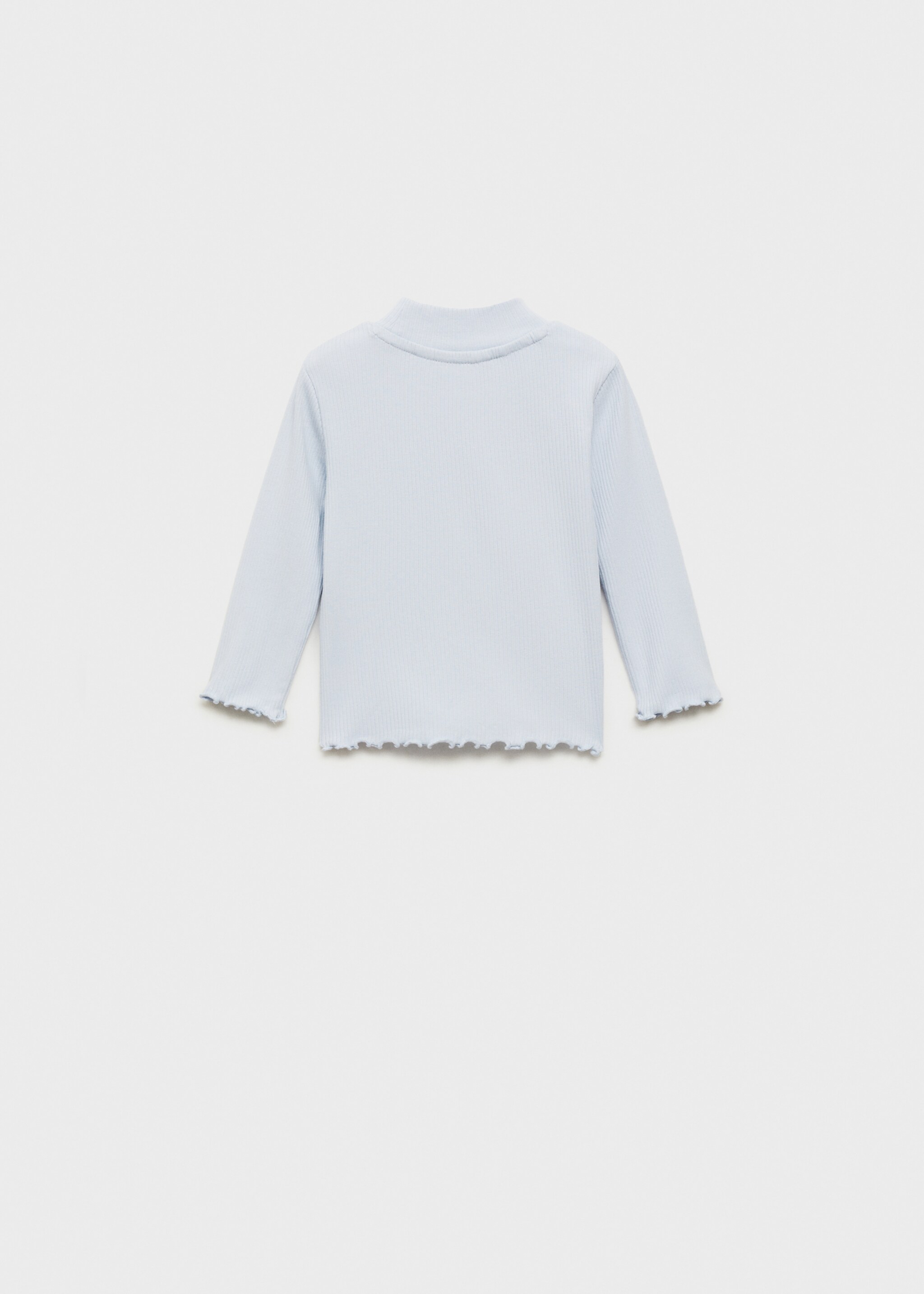 Ribbed high neck t-shirt - Reverse of the article, Sky Blue. Ref: 87020448-00.