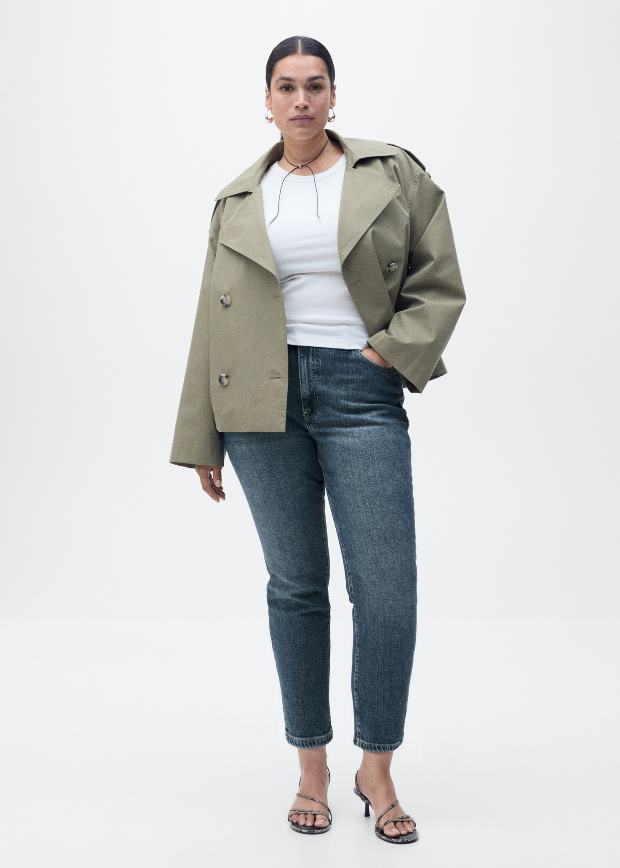 Claudia slim-fit cropped jeans - Details of the article 3, Dark Blue. Ref: 87020452-00.