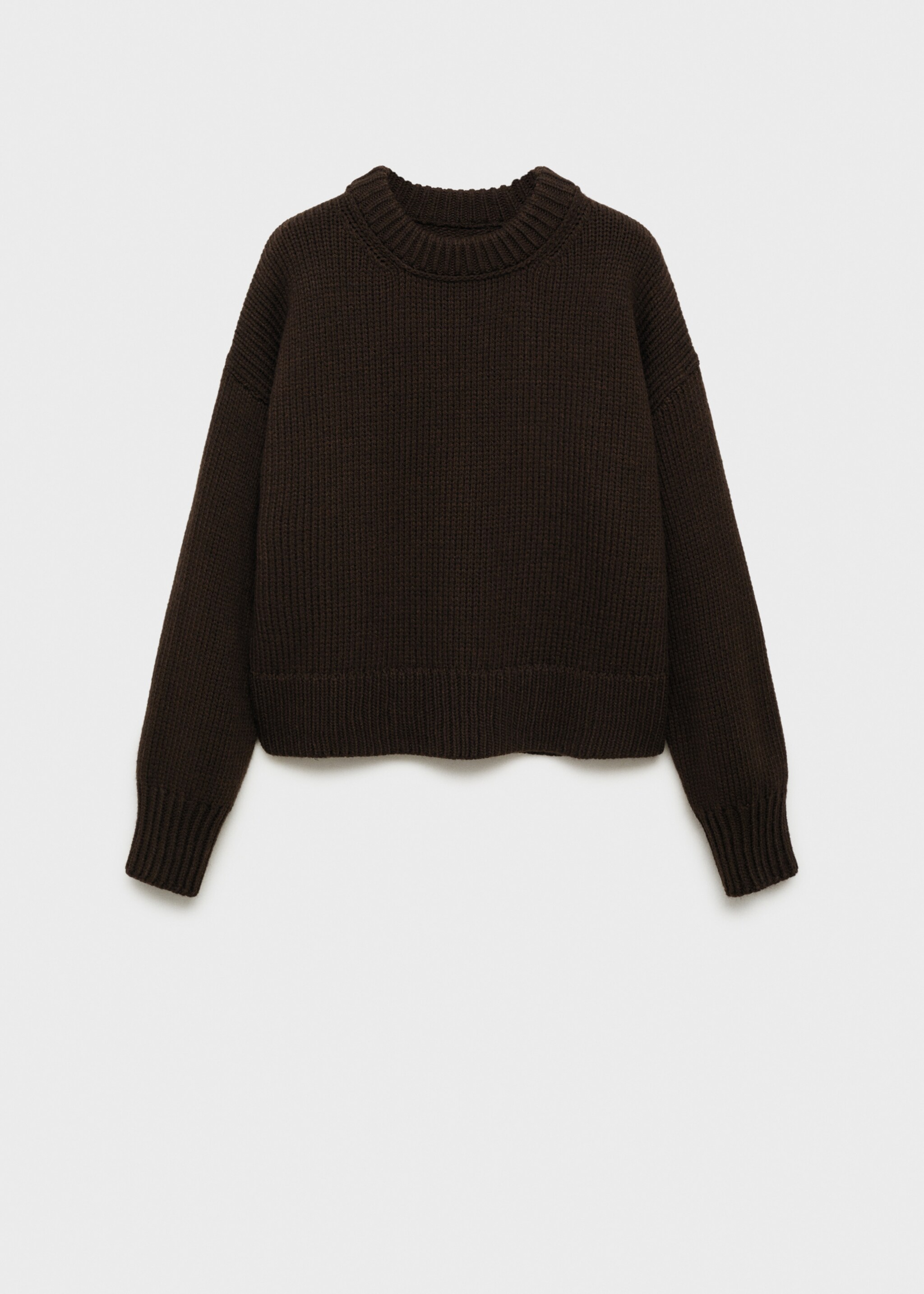 Chunky-knit sweater with ribbed trims - Article without model, Brown. Ref: 87020457-00.