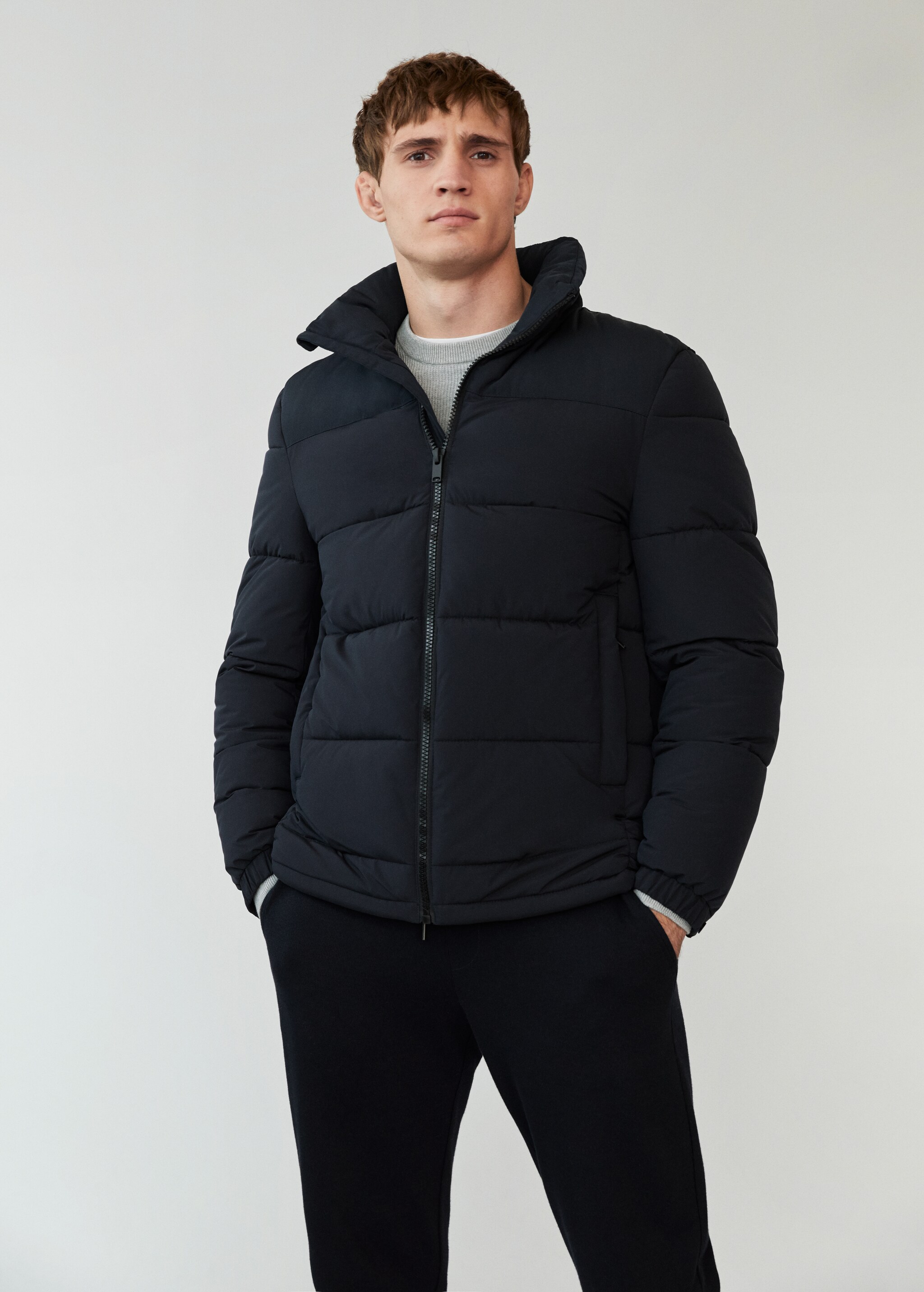 Anorak impermeable acolchado - Plano medio