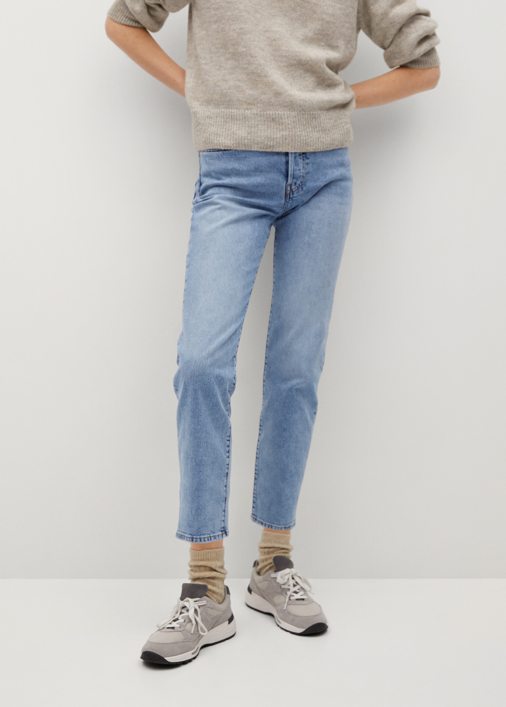 Ankle-length straight-fit jeans - Medium plane