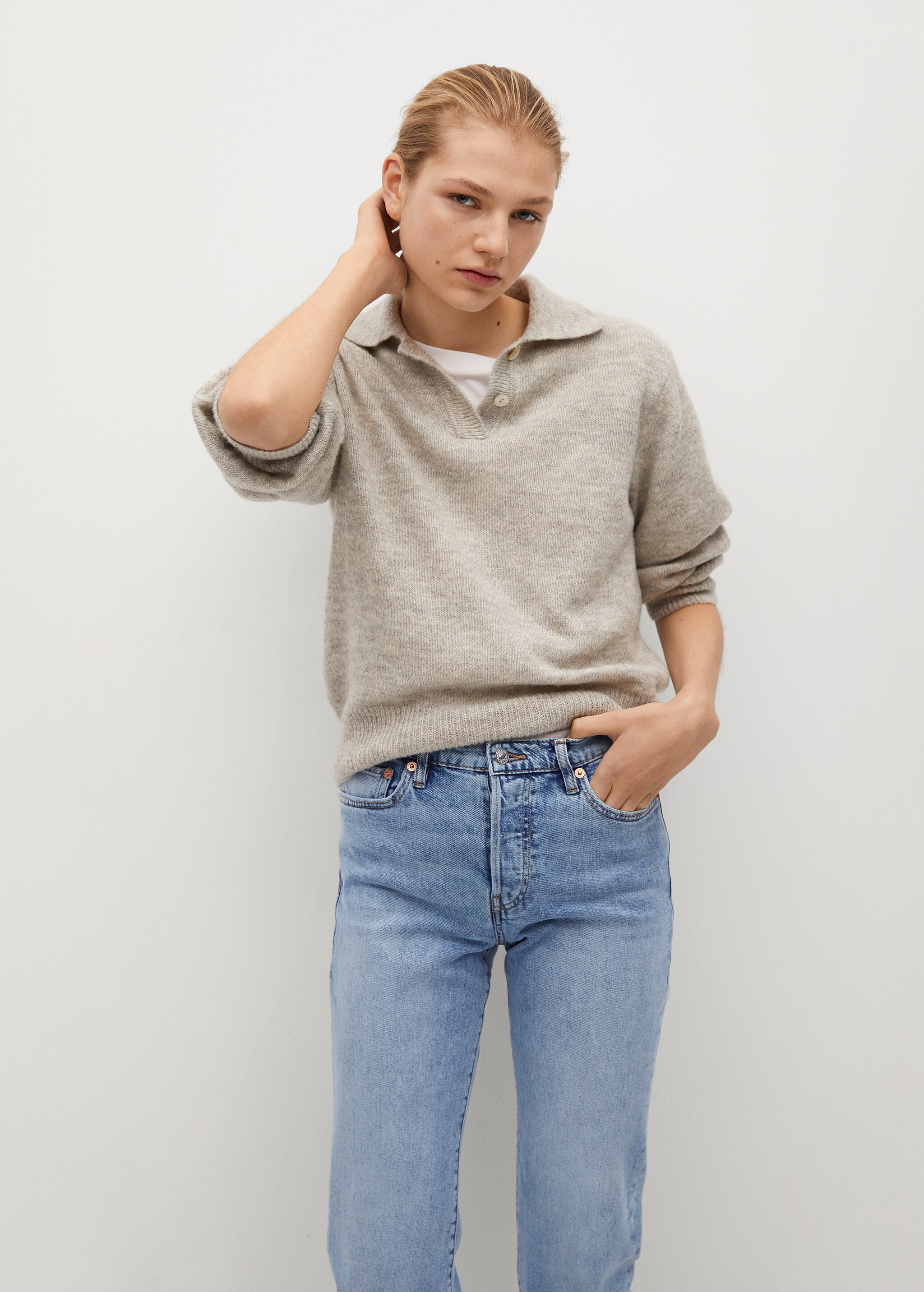 Ankle-length straight-fit jeans - Details of the article 1