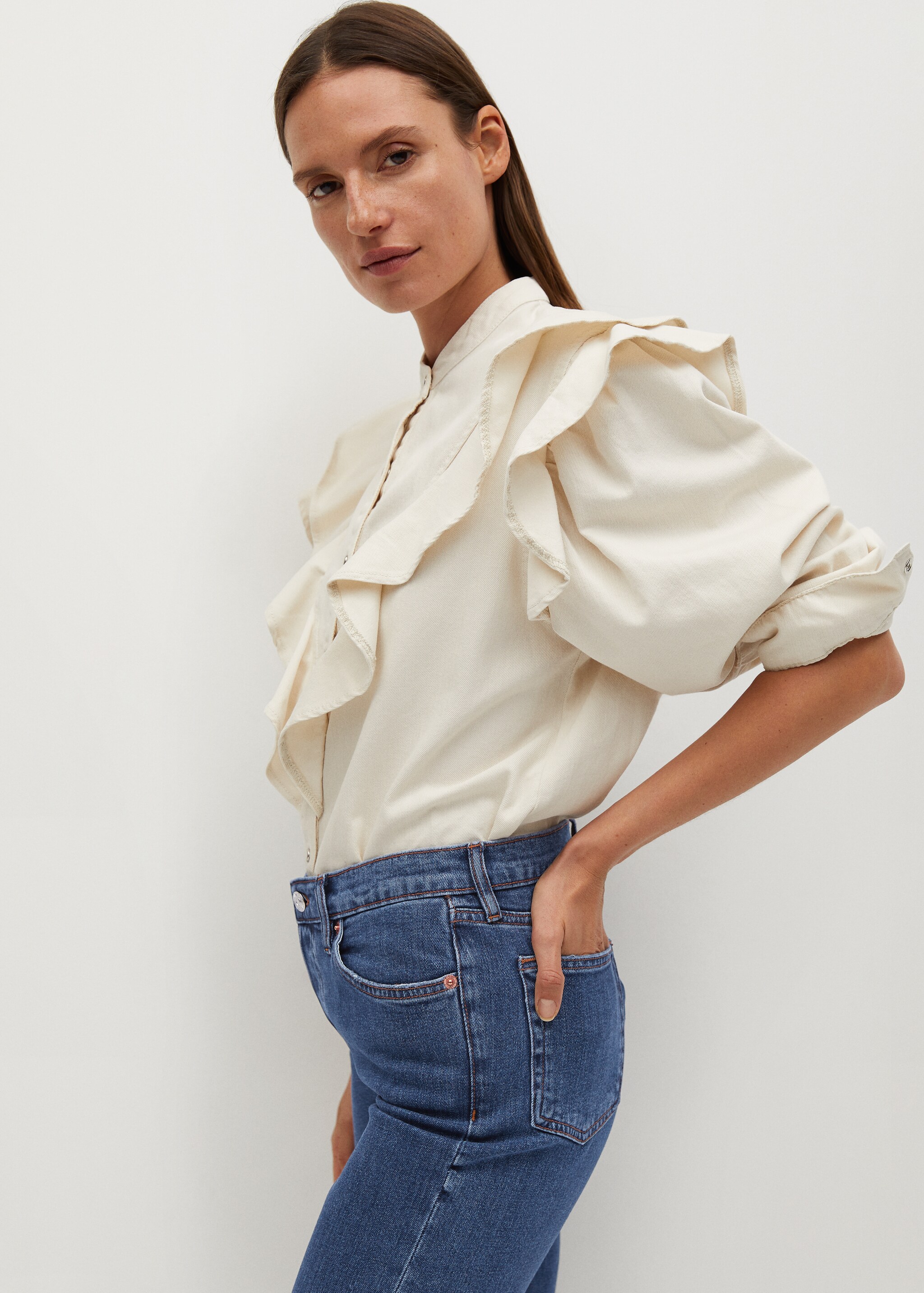 Ankle-length straight-fit jeans - Details of the article 1