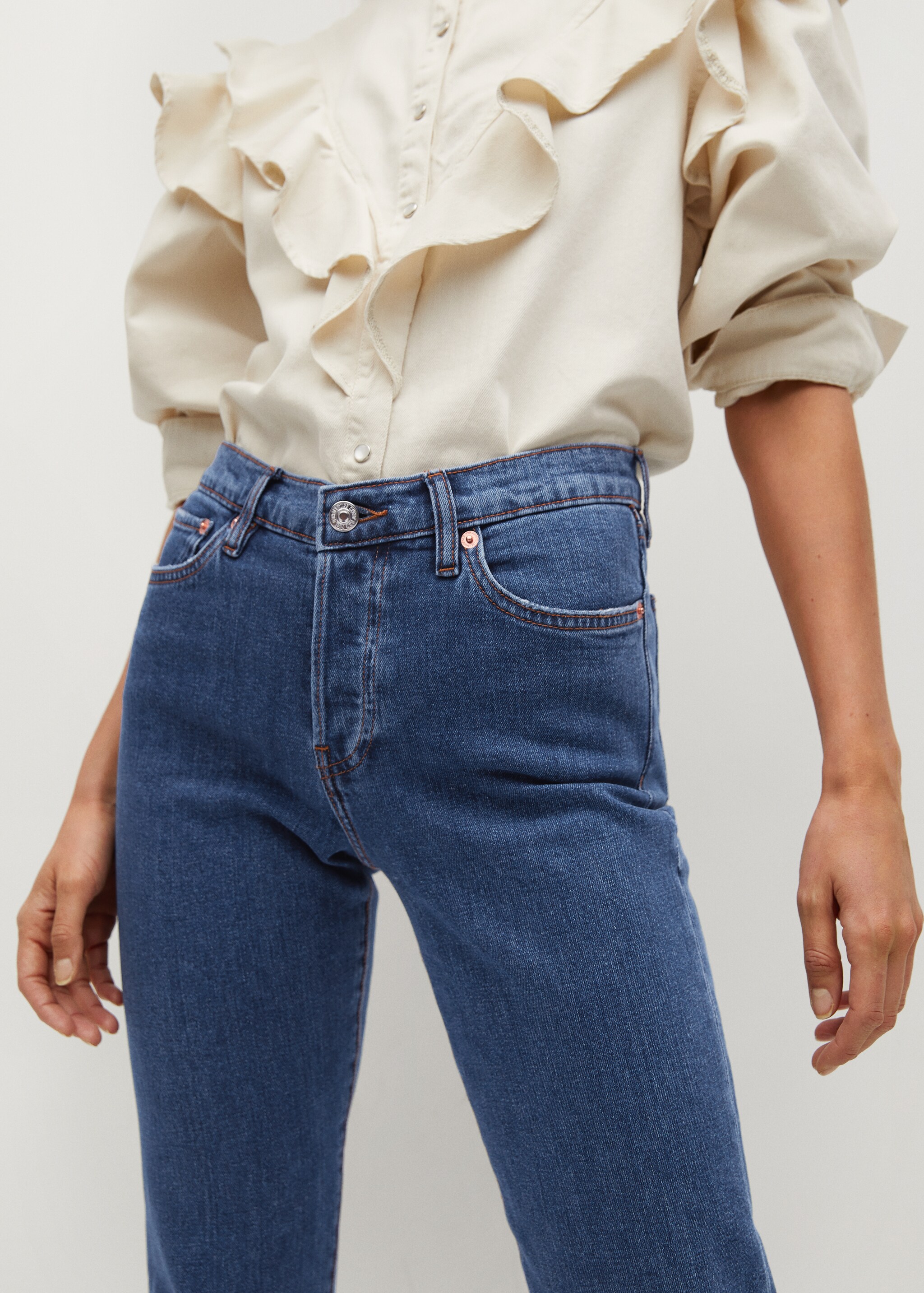 Ankle-length straight-fit jeans - Details of the article 2