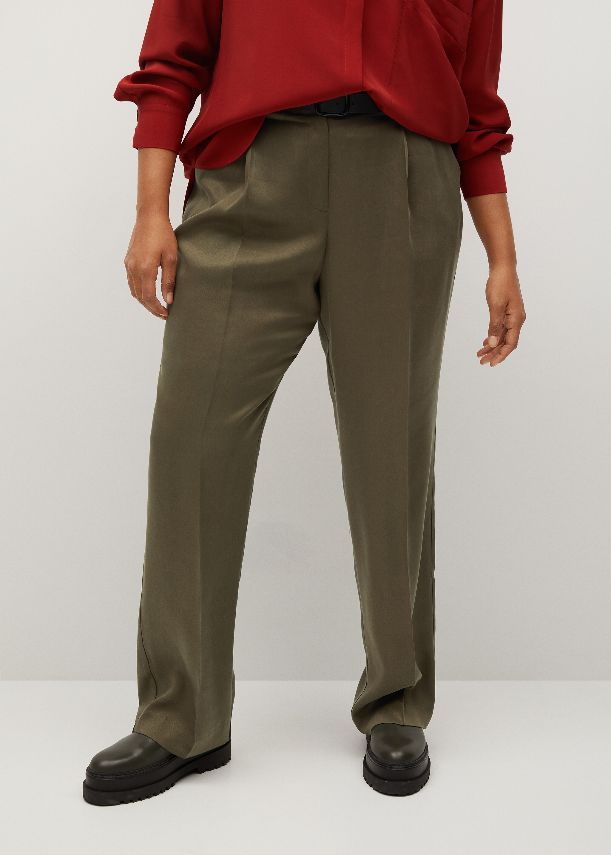 Belt straight-fit trousers - Medium plane