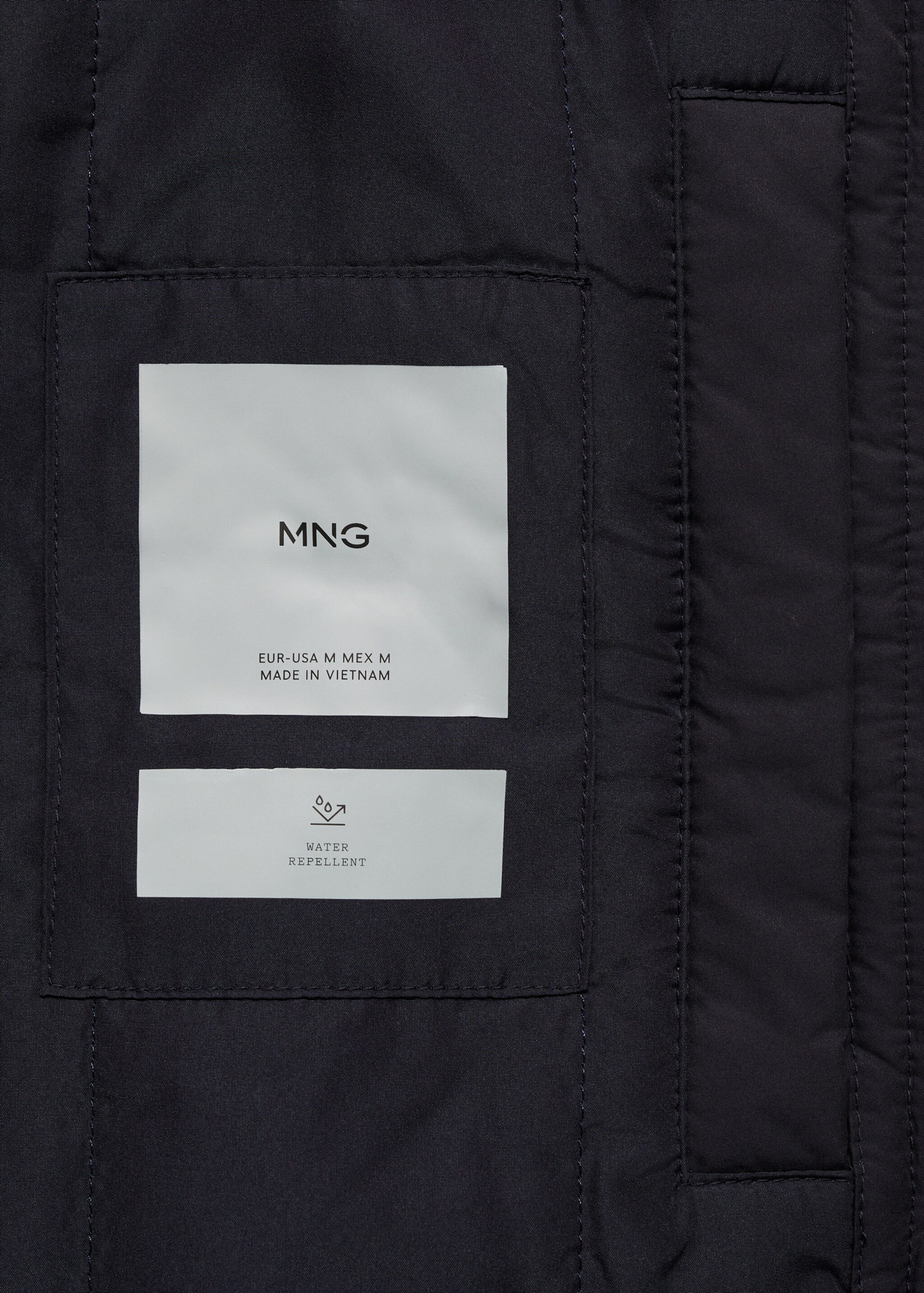 Water-repellent quilted jacket - Details of the article 0, Dark Navy. Ref: 87020575-00.