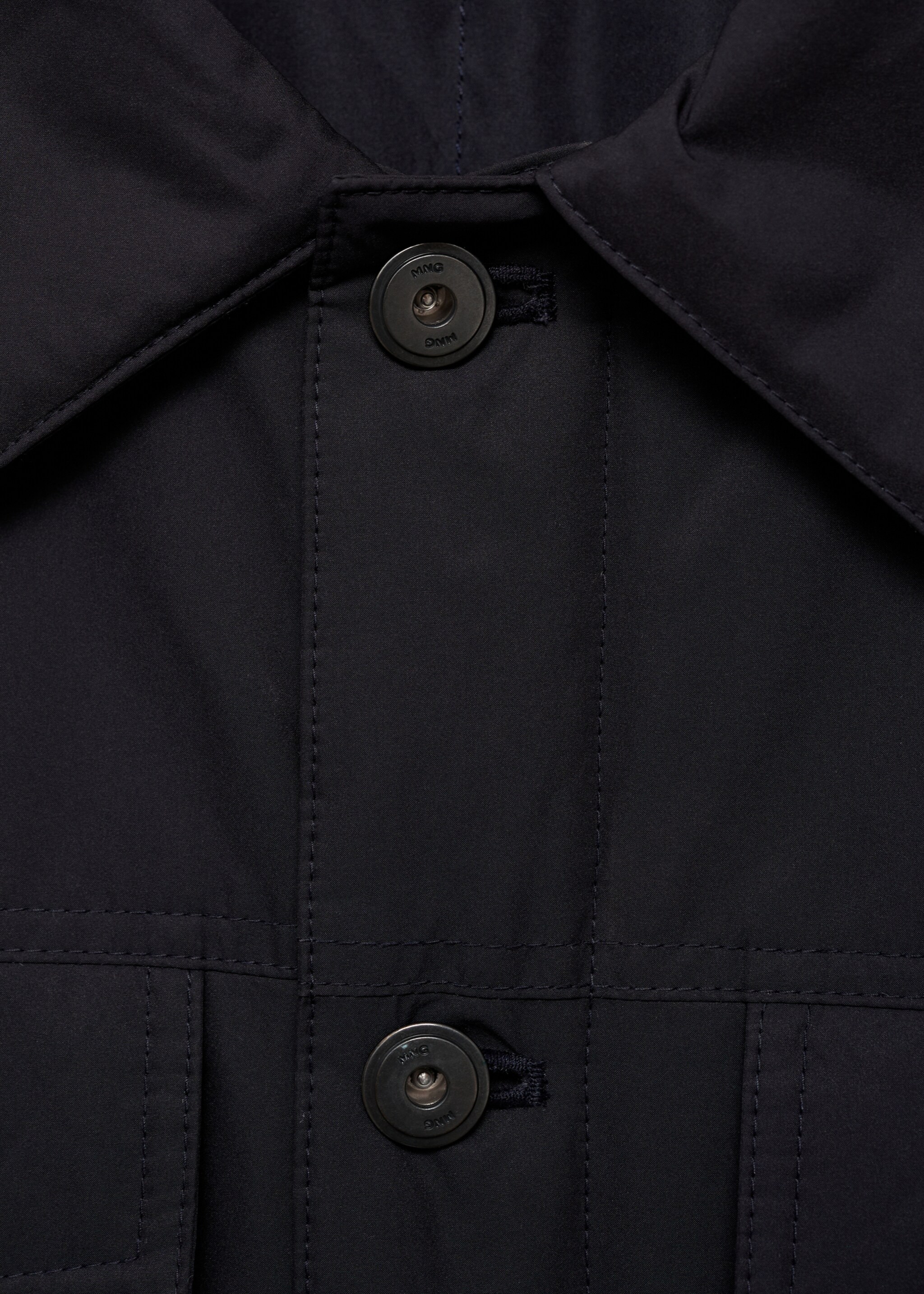 Water-repellent quilted jacket - Details of the article 8, Dark Navy. Ref: 87020575-00.